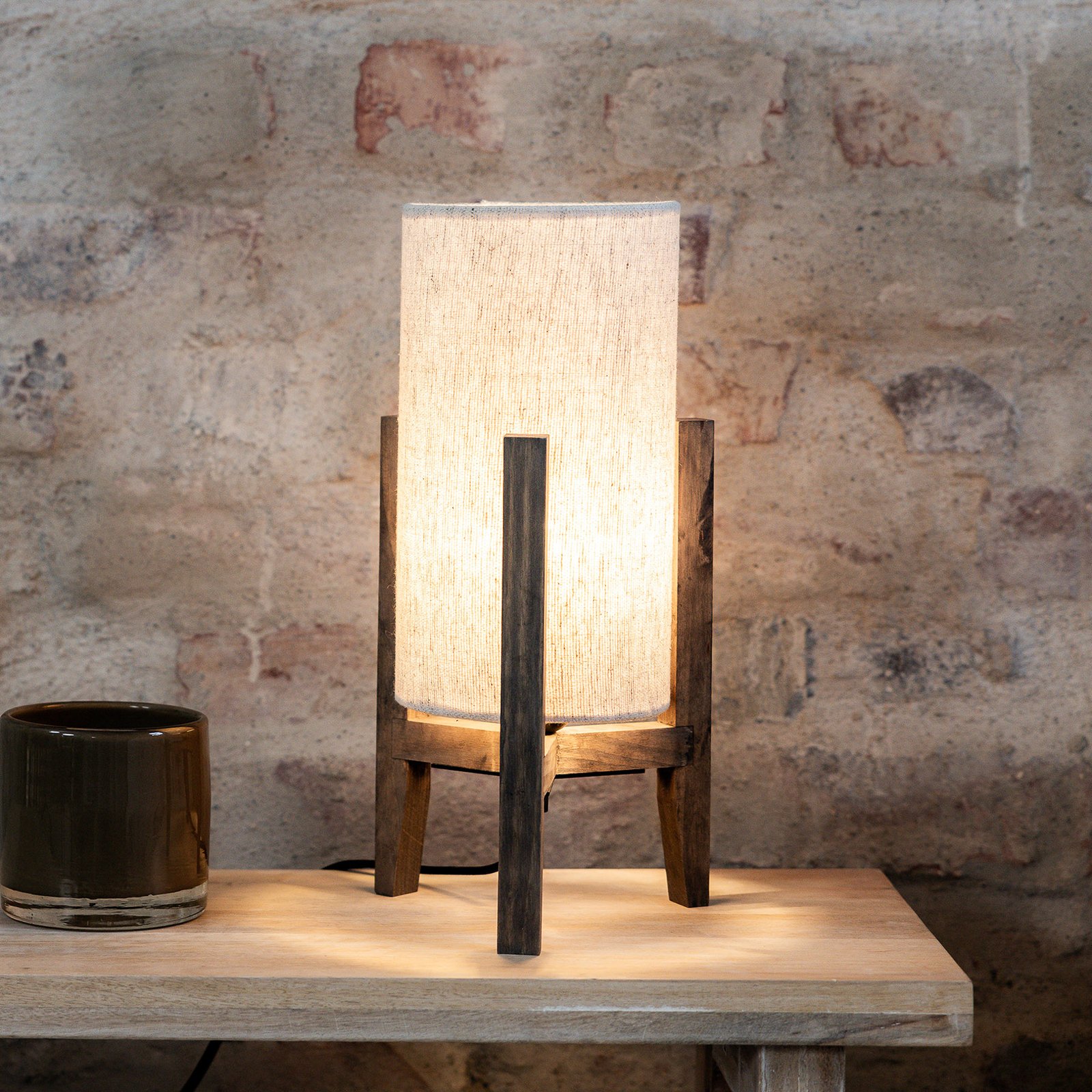 Eruca 1 Tischleuchte H34 Walnut/Beige - Markslöjd