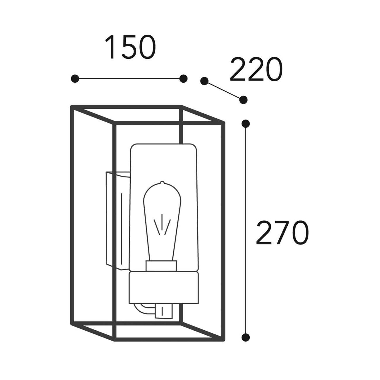 Vanjska zidna svjetiljka Cubic³ 3364 starinski nikal/prozirno