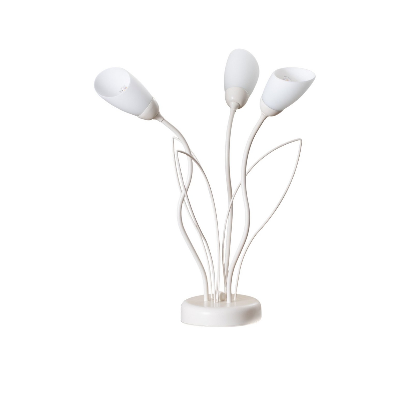 Stolna lampa Gloriosa, krem, staklo, 3 žarulje