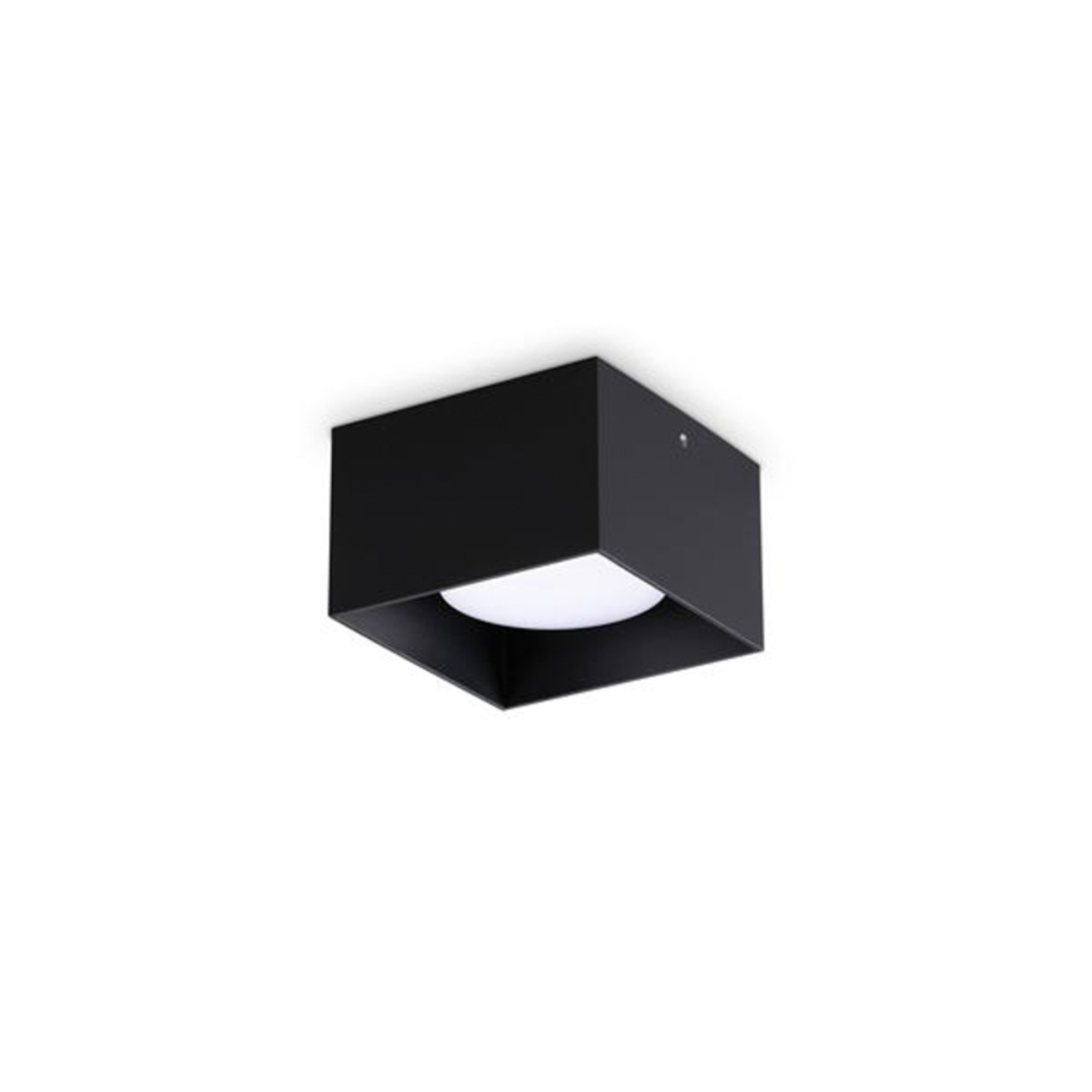 Ideal Lux Spike Square downlight, black, aluminium, 10 x 10 cm