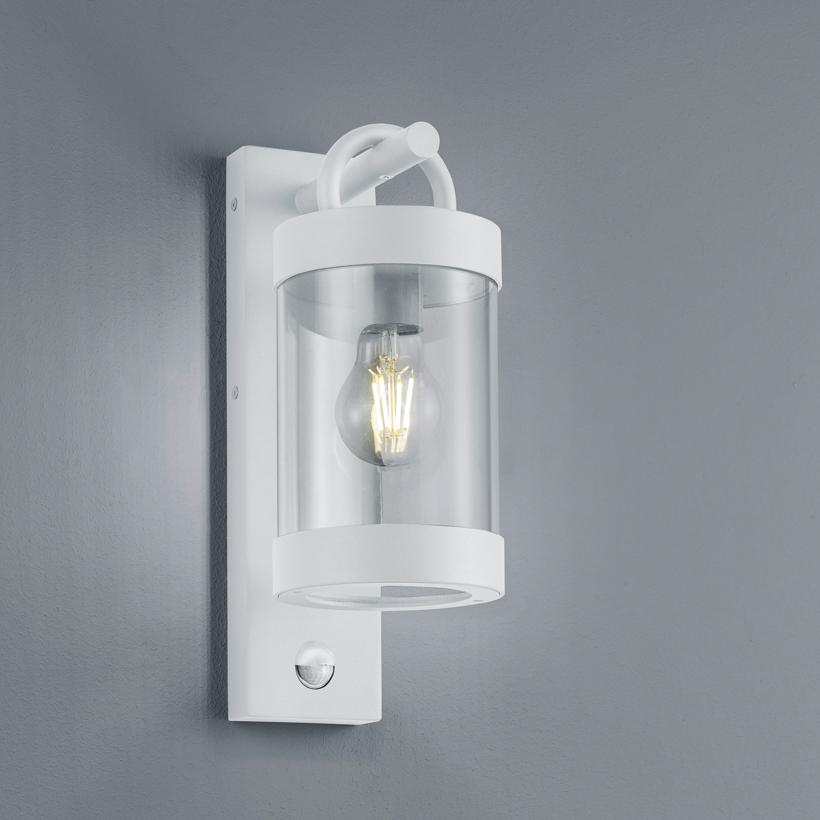 Sambesi outdoor wall lamp, motion sensor, white