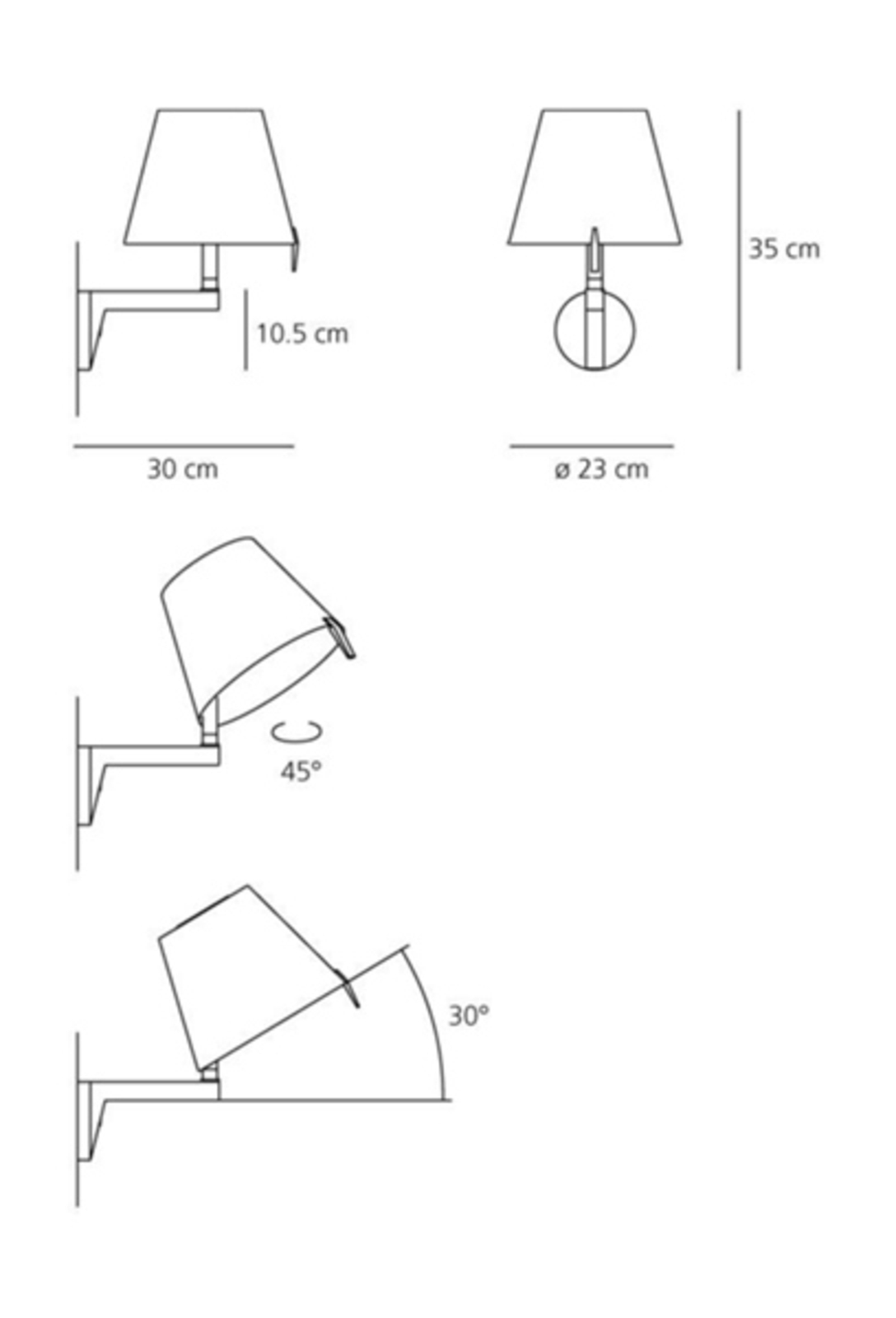 Melampo Aplică de Perete Grey - Artemide