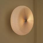 Belloy 40 ceiling light, pleated paper shade, white