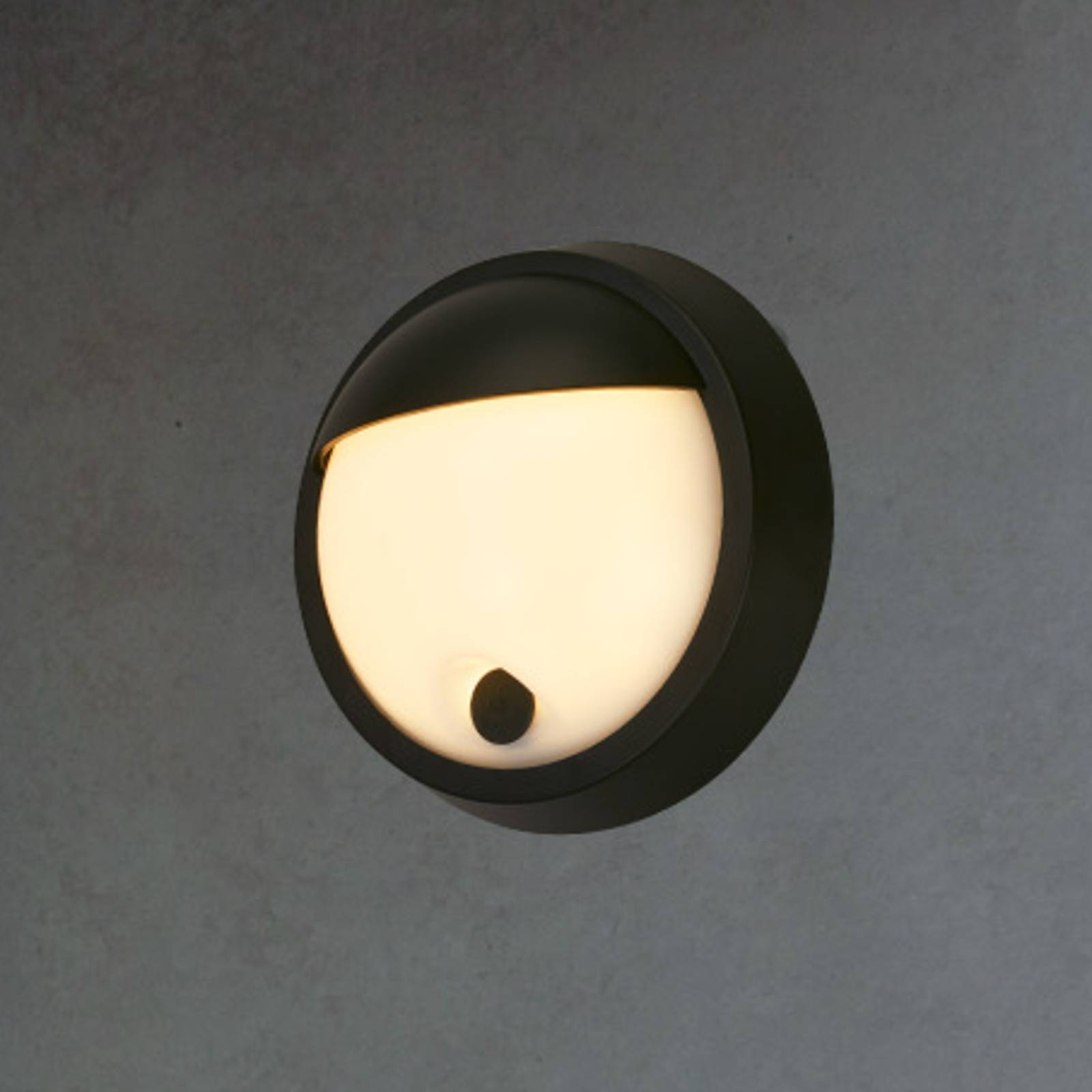 Photos - Chandelier / Lamp Briloner LED outdoor wall lamp 3784015, black Touch dimmer Ø 17 cm 