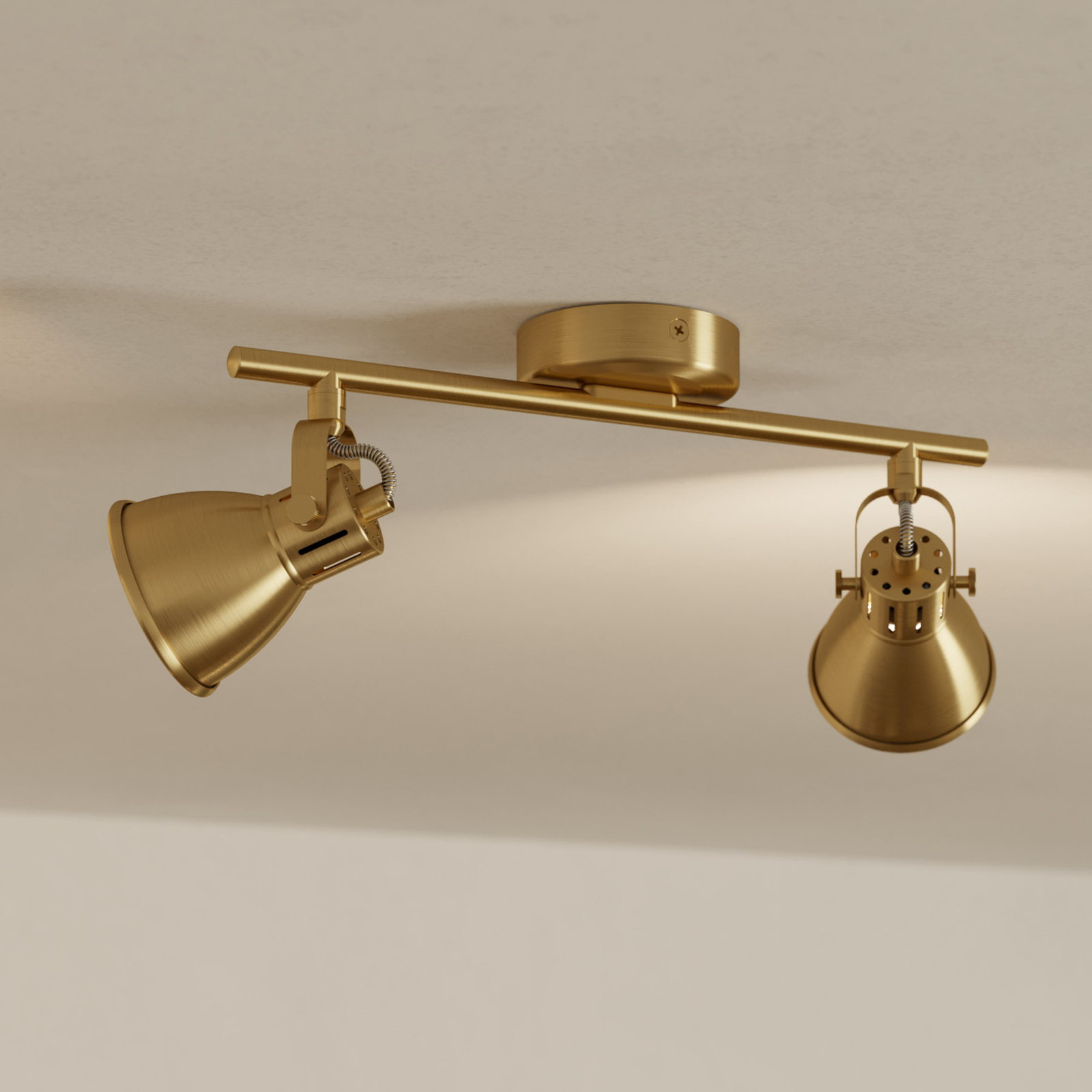 Seras ceiling spotlight brushed brass gold, 2-bulb