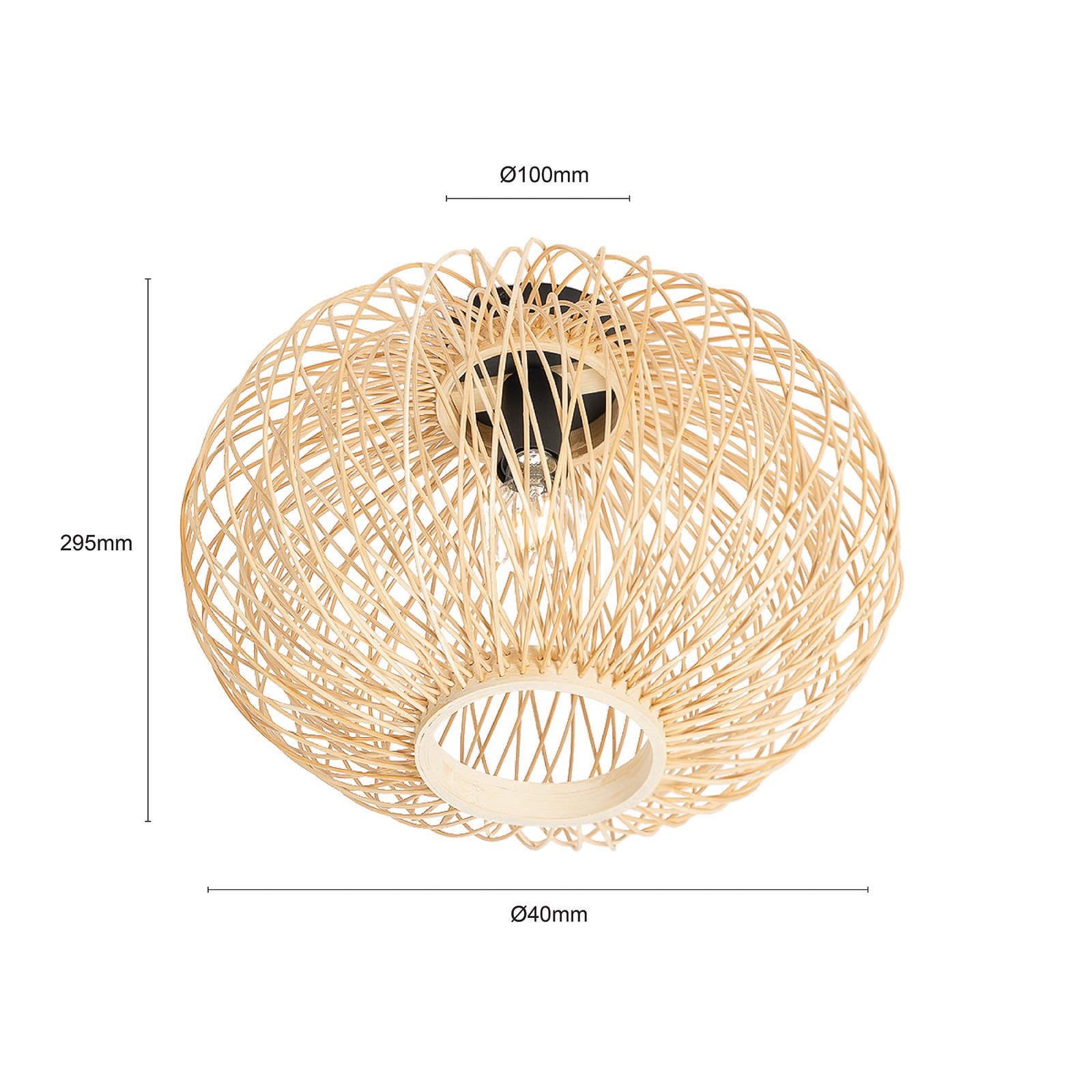 Solvira Ceiling Lamp Bamboo - Lindby