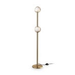 LED стояща лампа IDEAL LUX Bloom, височина 170 см, месинг, с 2 лампи
