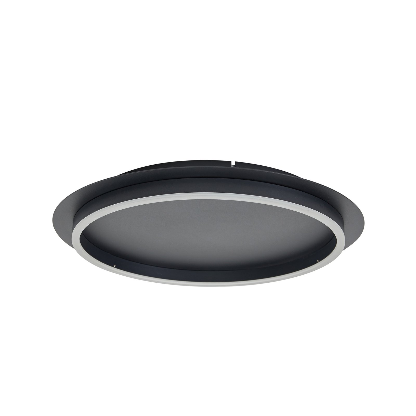 Lindby LED ceiling light Kunis, black, plastic, Ø 46 cm