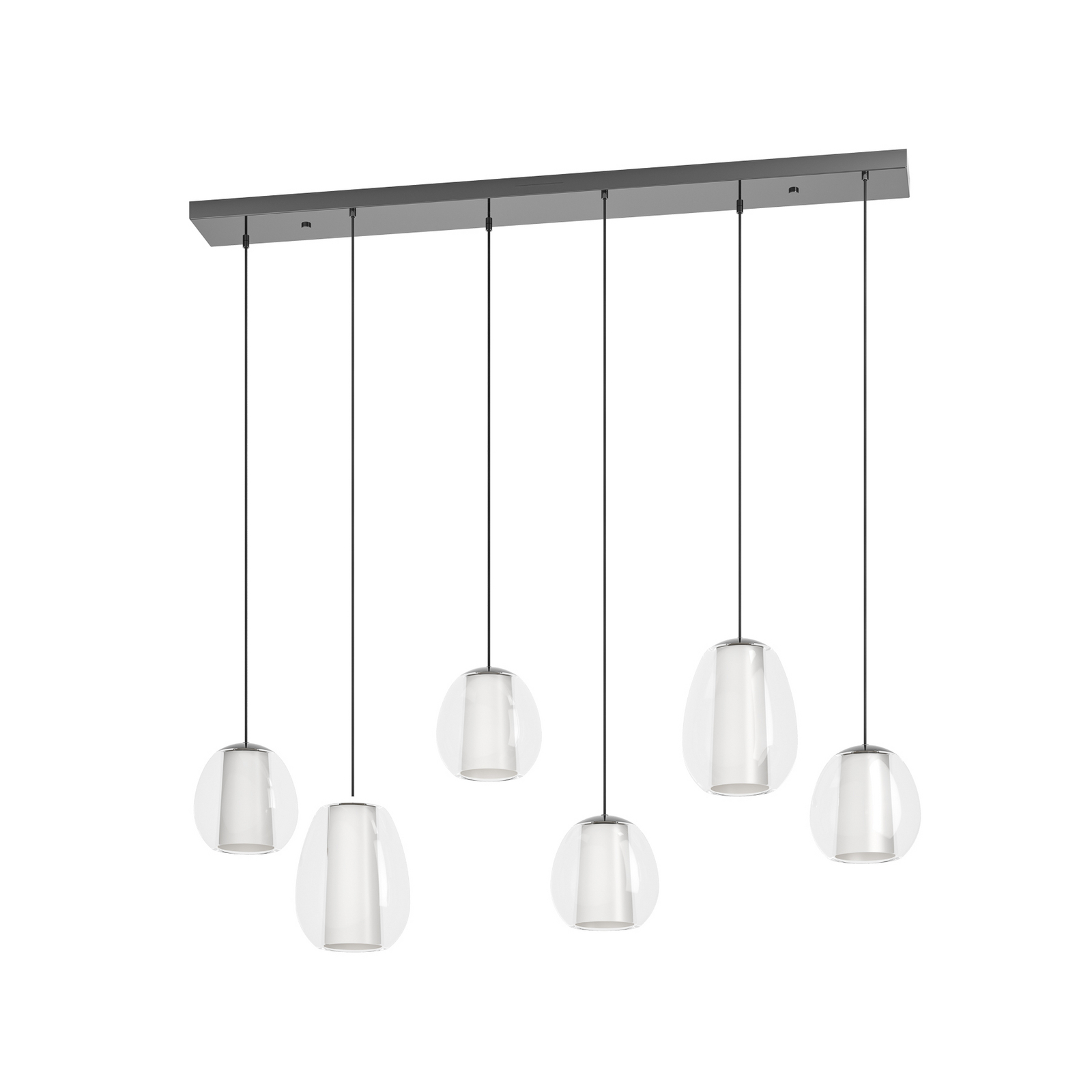 Suspension Menorca nickel 143 cm à 6 lampes CCT - Stars of Light