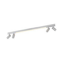 LED-loftlampe PURE Lines, 120 cm, sølv, fjernbetjening