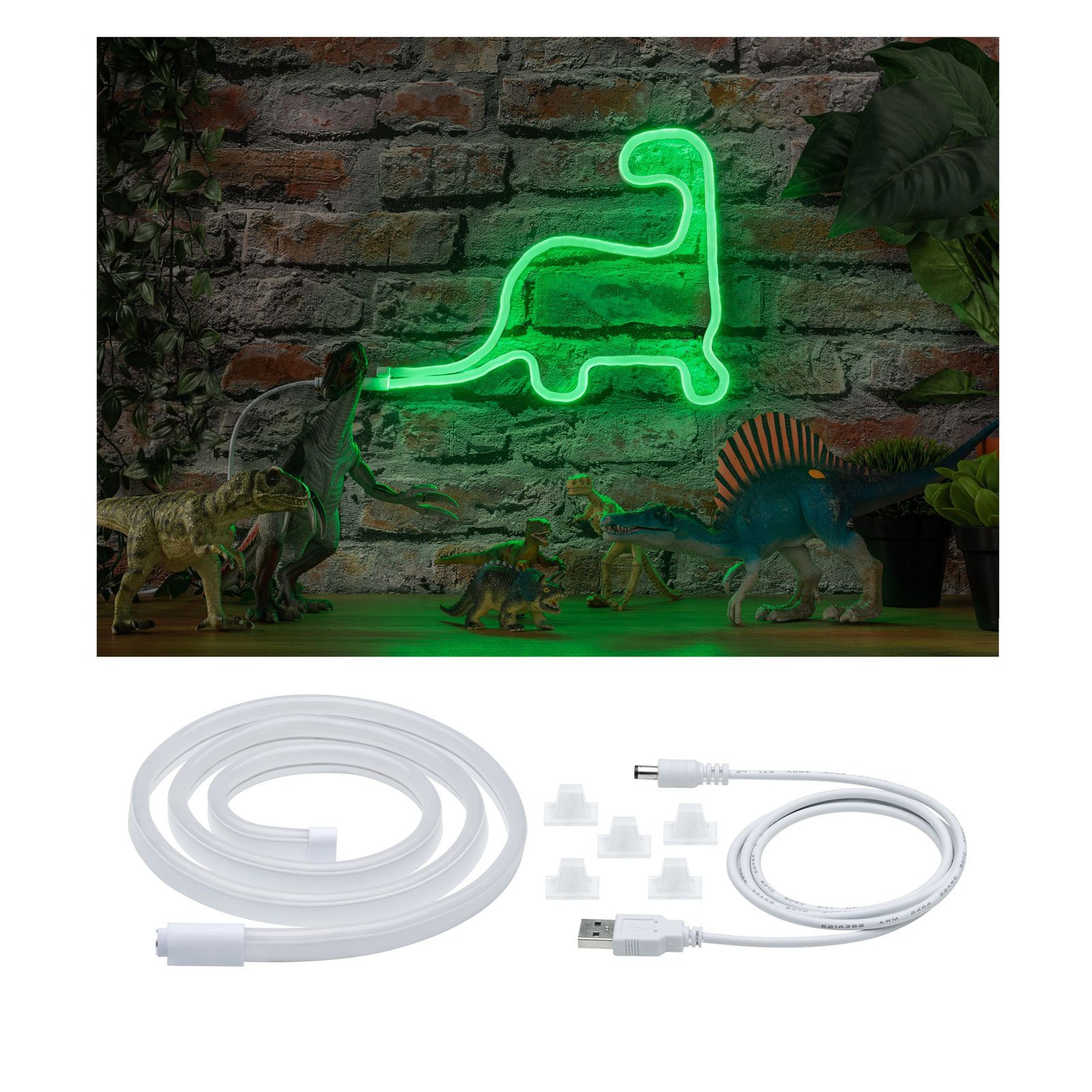Paulmann bandă LED Neon Colorflex USB 1m verde