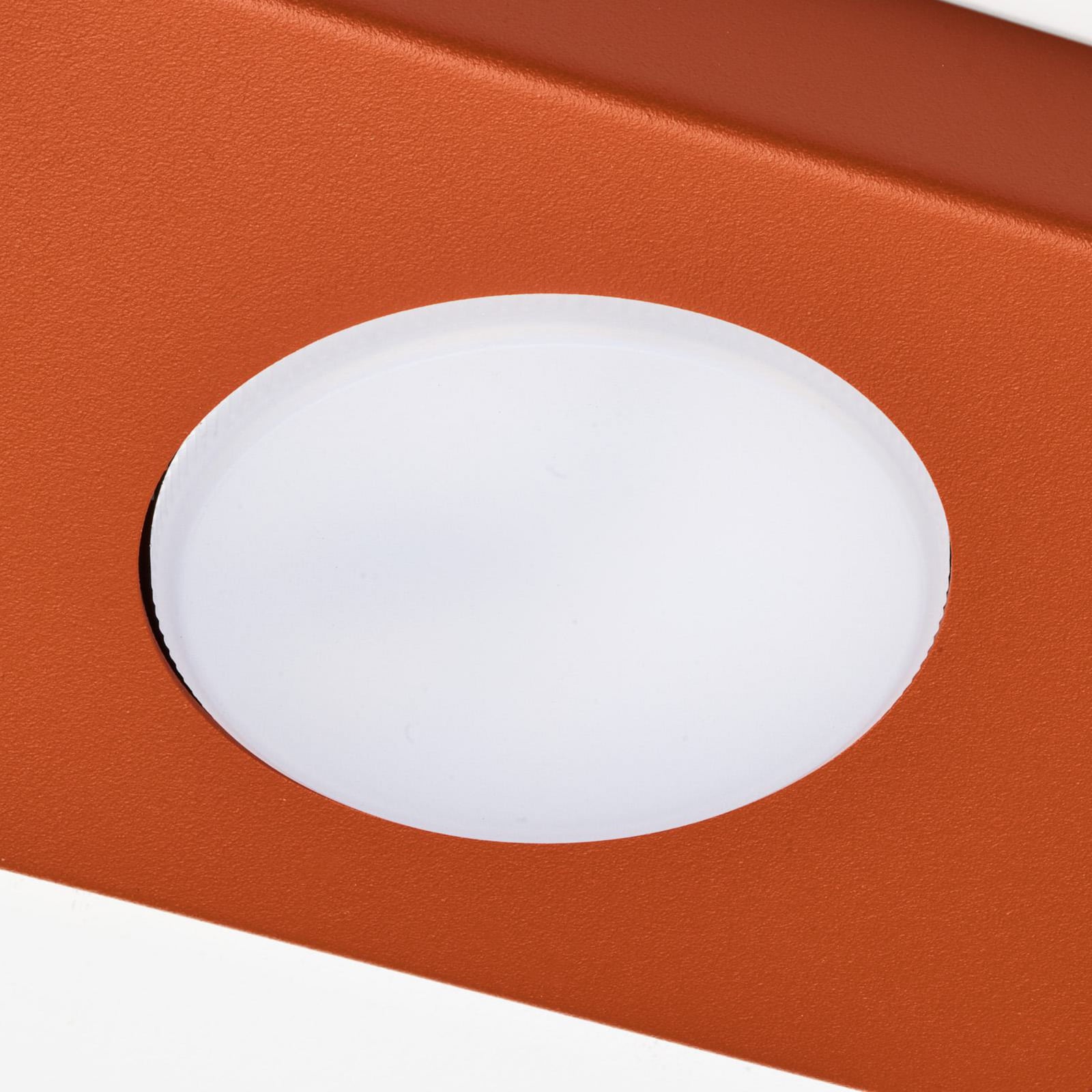 Plafonnier Hero, rouge, 2 lampes, 35 x 12 cm, métal, GX53