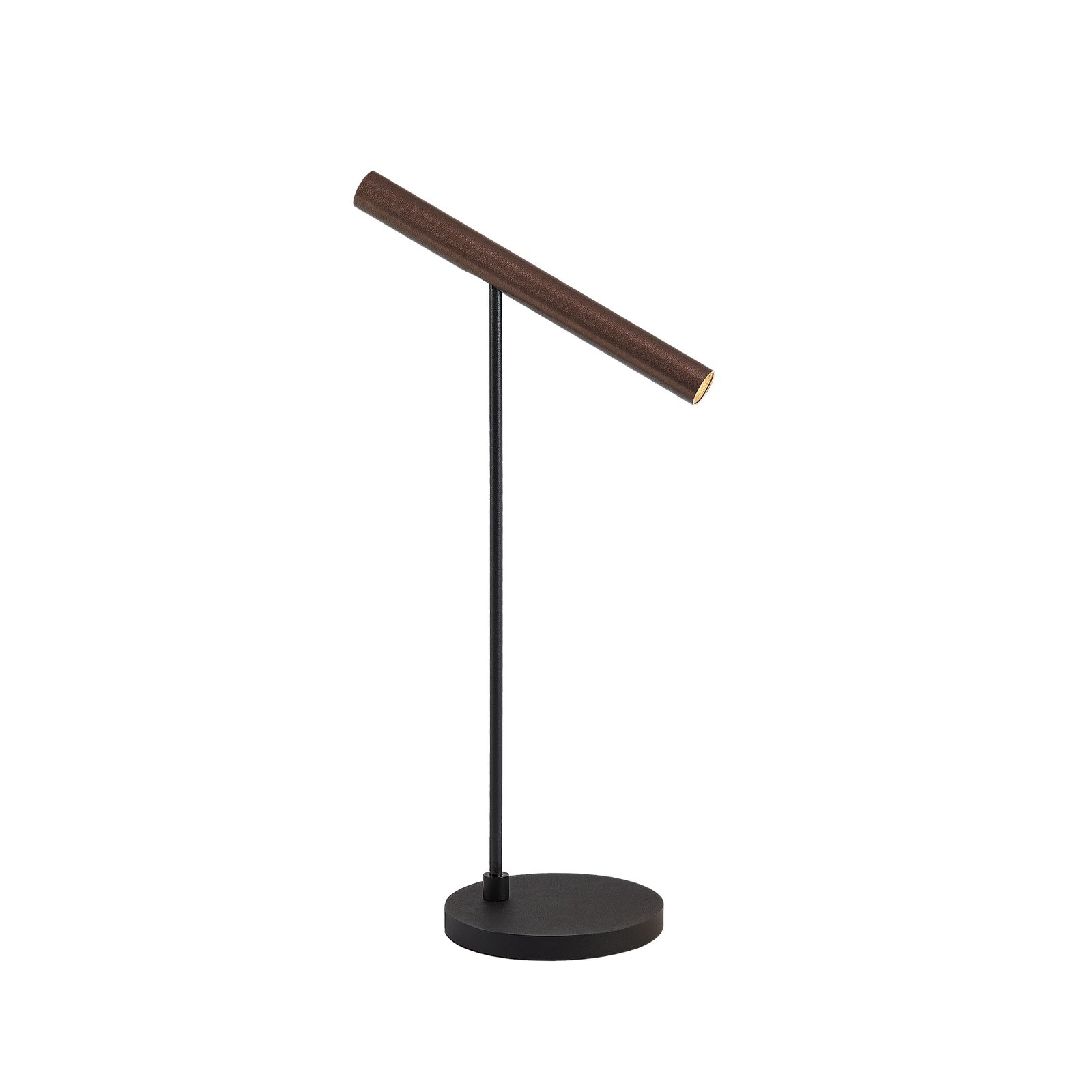 Molto Luce lampe de table LED Meyjo T, noir/marron café, aluminium