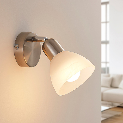 Lámpara de pared LED Paulina, níquel satinado