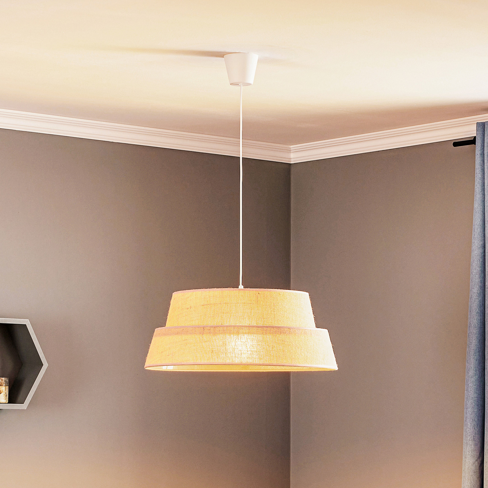 Duolla Lampă suspendată Galaxy Soft Nature maro - Camera de zi / sufragerie - Modern - Țesătură / Textil