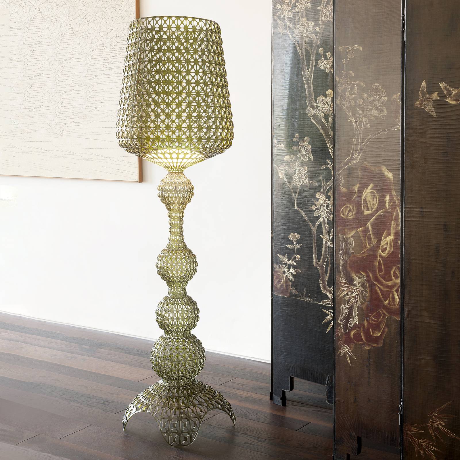 Kartell Lampada da terra LED di design Kabuki, verde