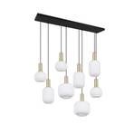 Suspension Diva, à 8 lampes, laiton, opale, métal, verre