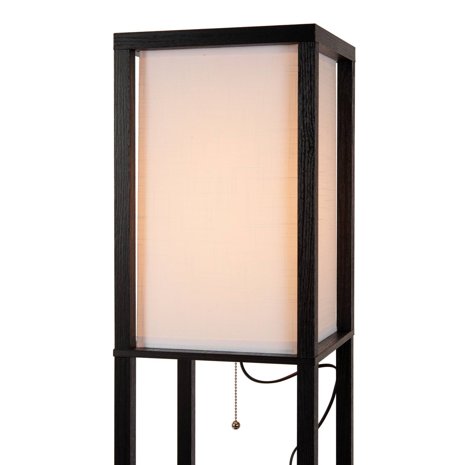 Lampa stojąca Menno, czarna, 162,7 cm, ładowarka bezprzewodowa