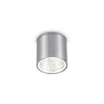 Ideal Lux ceiling light Gun, aluminium grey, IP44, GU10