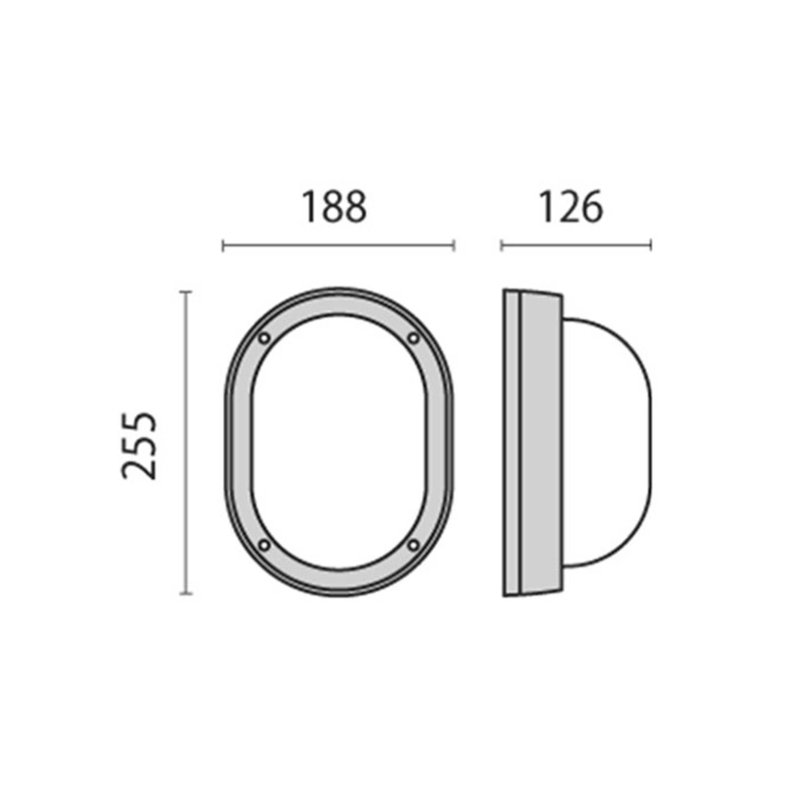 Performance in Lighting Applique d’extérieur LED Eko+19 LED 3 000 K grise