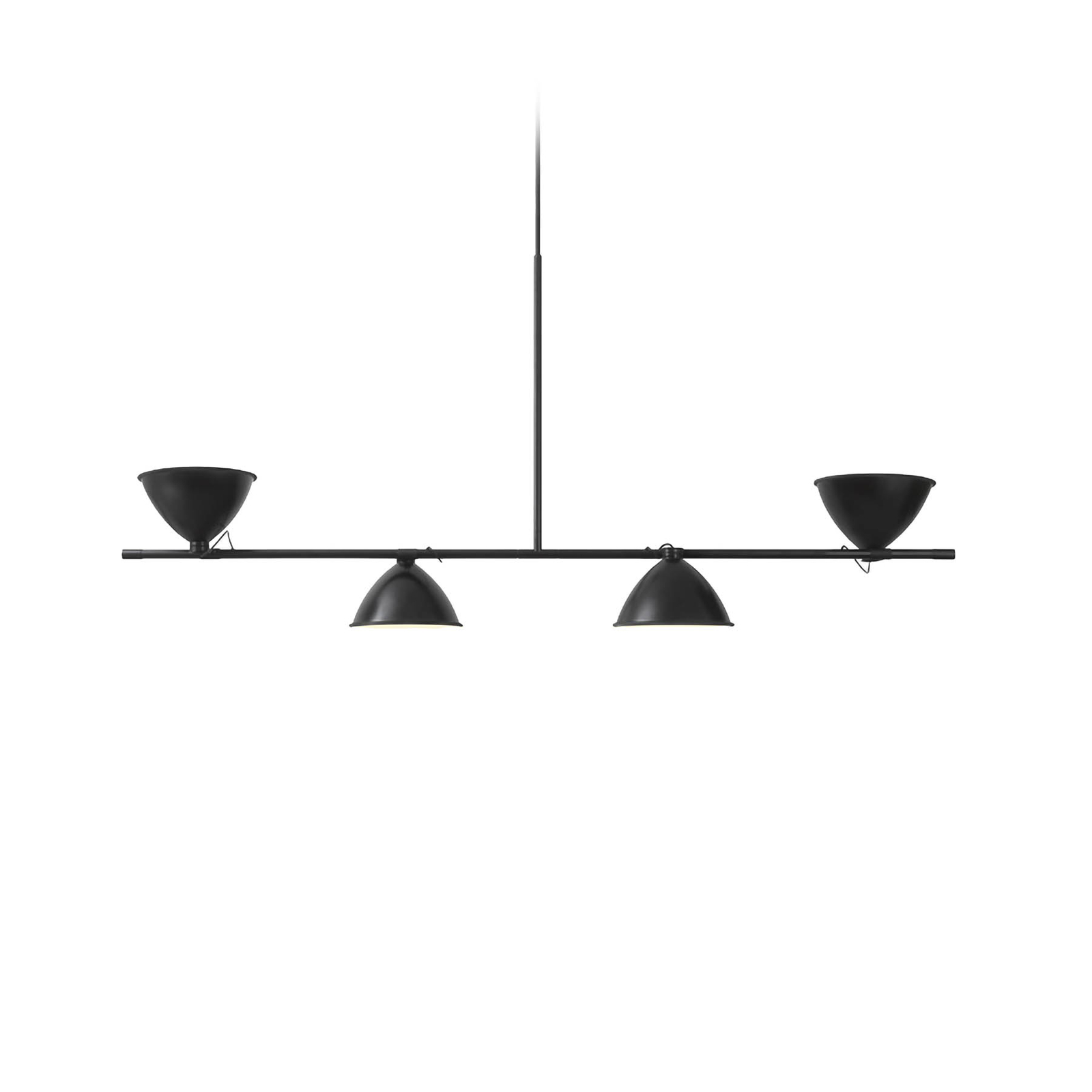 Nemo Suspension LBB01, noir, 4 lampes, aluminium