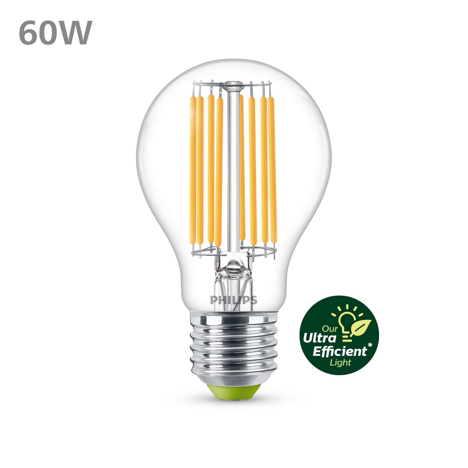 Philips E27 LED-pære A60 4W 840lm 2700K filament 3-pak