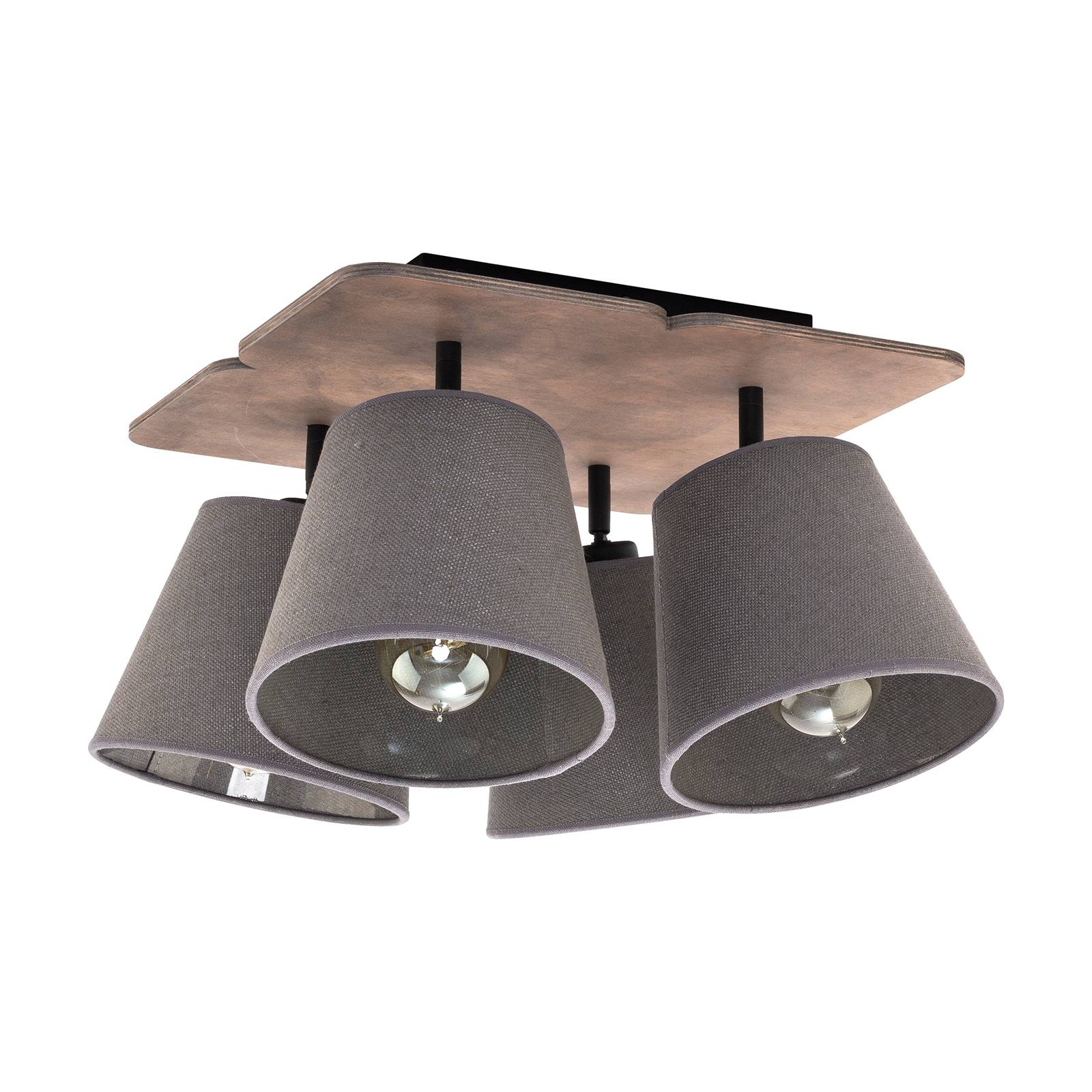Plafondlamp Awinion, 4-lamps, bruin