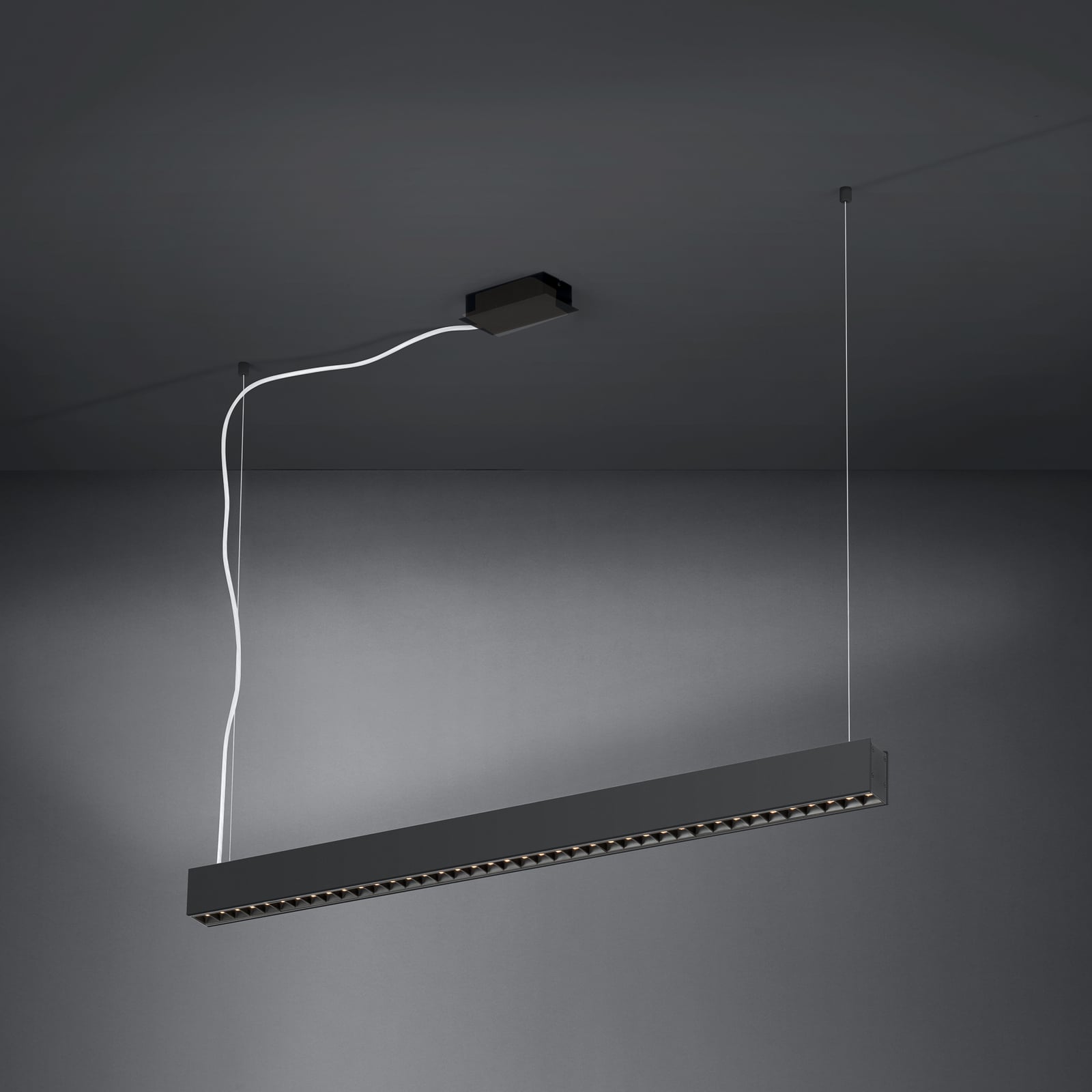 LED viseća lampa Termini, zvijezde svjetla, crna, 107 cm, metal