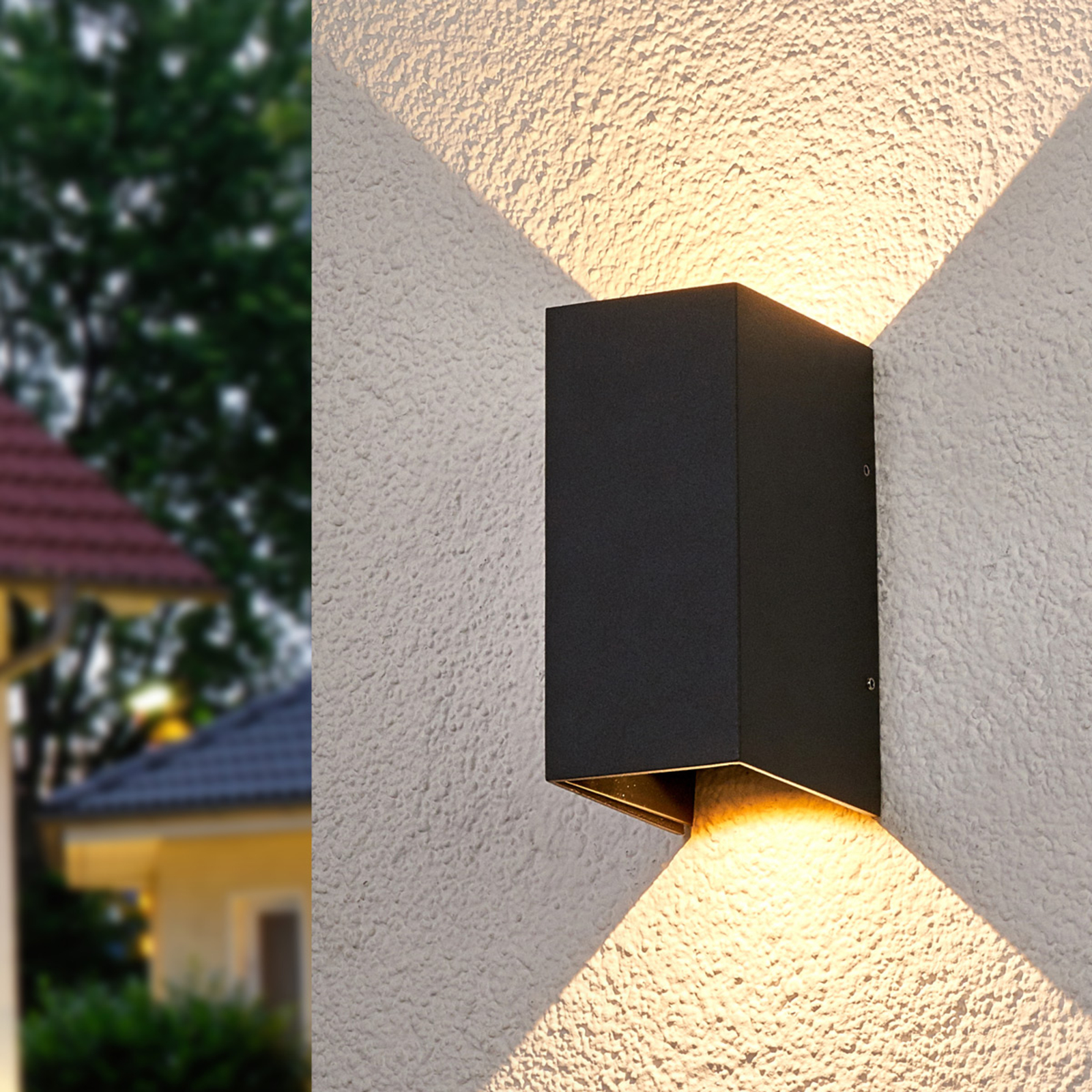 wees onder de indruk Ijdelheid Meenemen Tweezijdig oplichtende LED wandlamp Kimian, buiten | Lampen24.nl