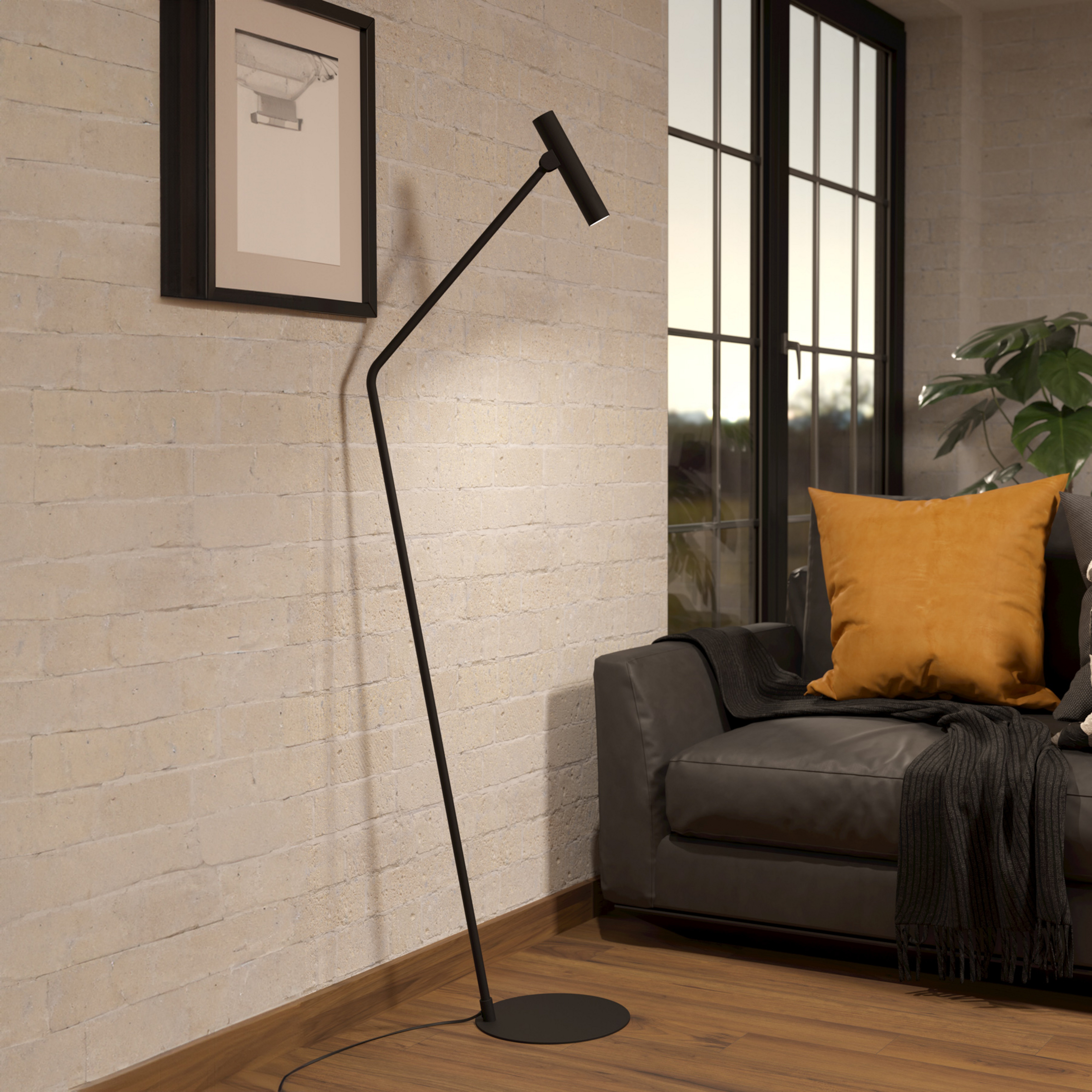 Almudaina Piantana LED, nero, altezza 157 cm, acciaio