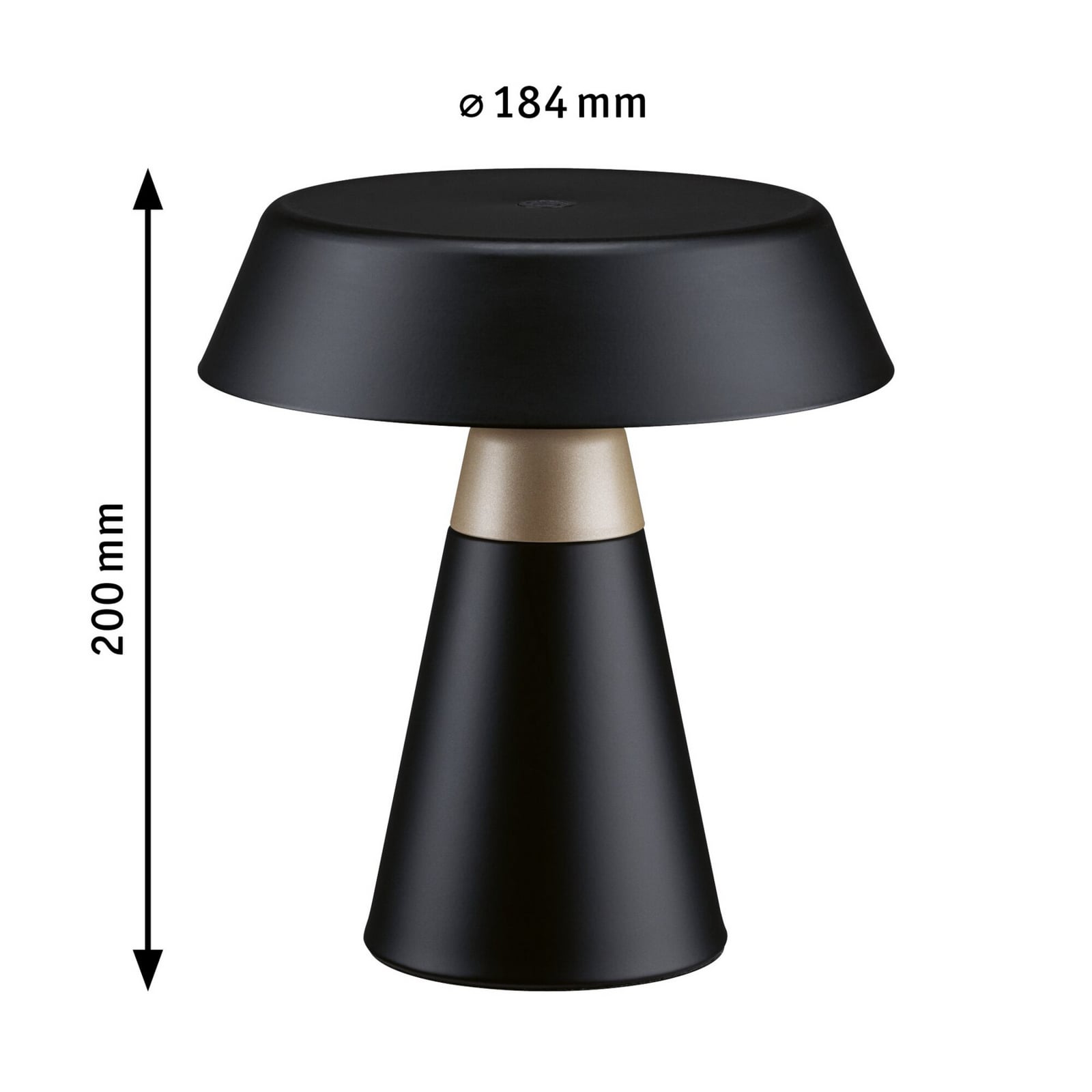Candeeiro de mesa LED recarregável Paulmann Lirox, preto/bege, 20 cm, IP44