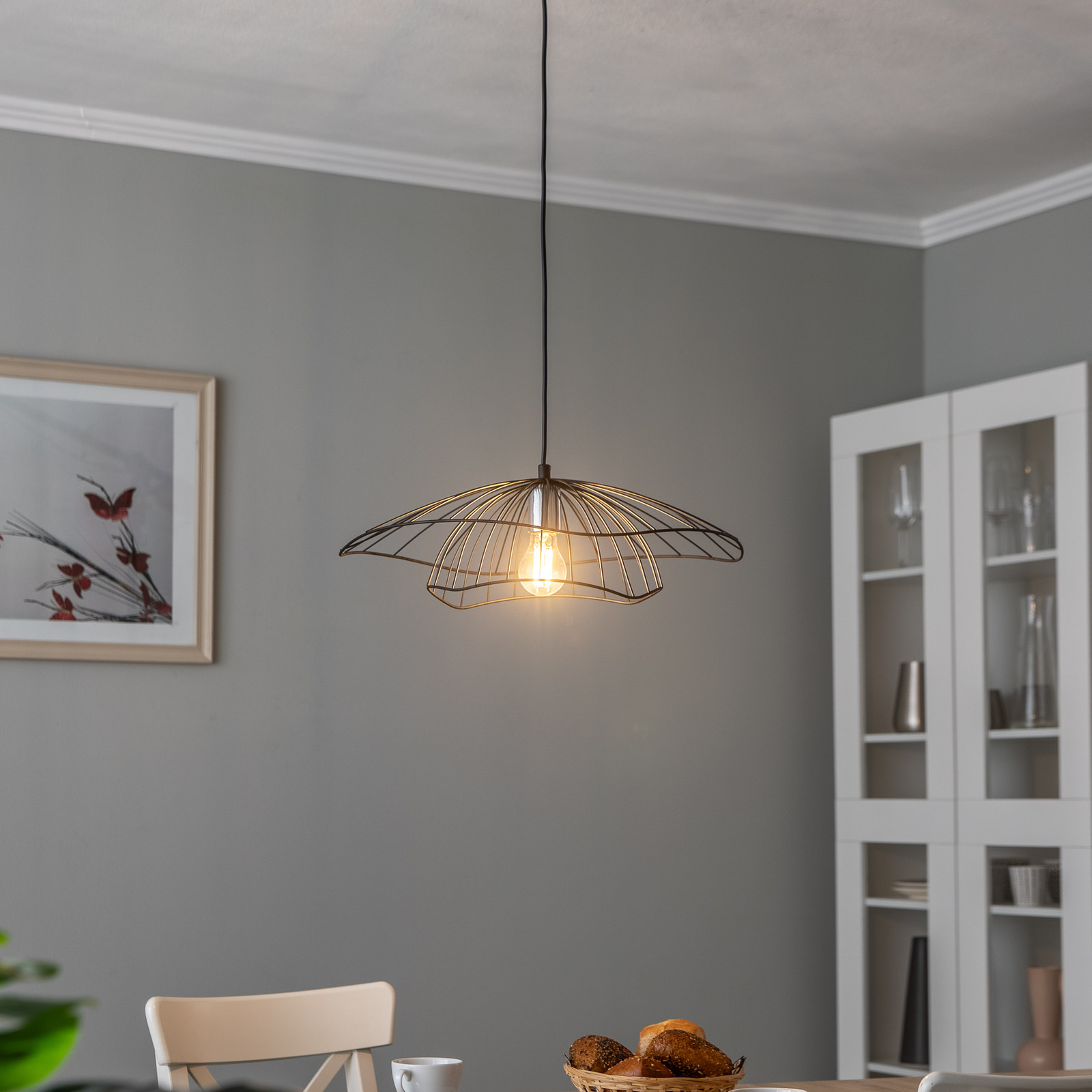 Opviq Lampă suspendată Tel 6500 Ø50cm negru - Camera de zi / sufragerie - modern - Metal