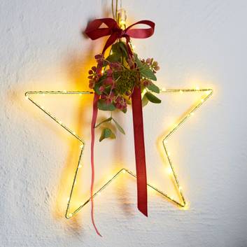 Stella decorativa LED Liva Star, oro, Ø 30 cm