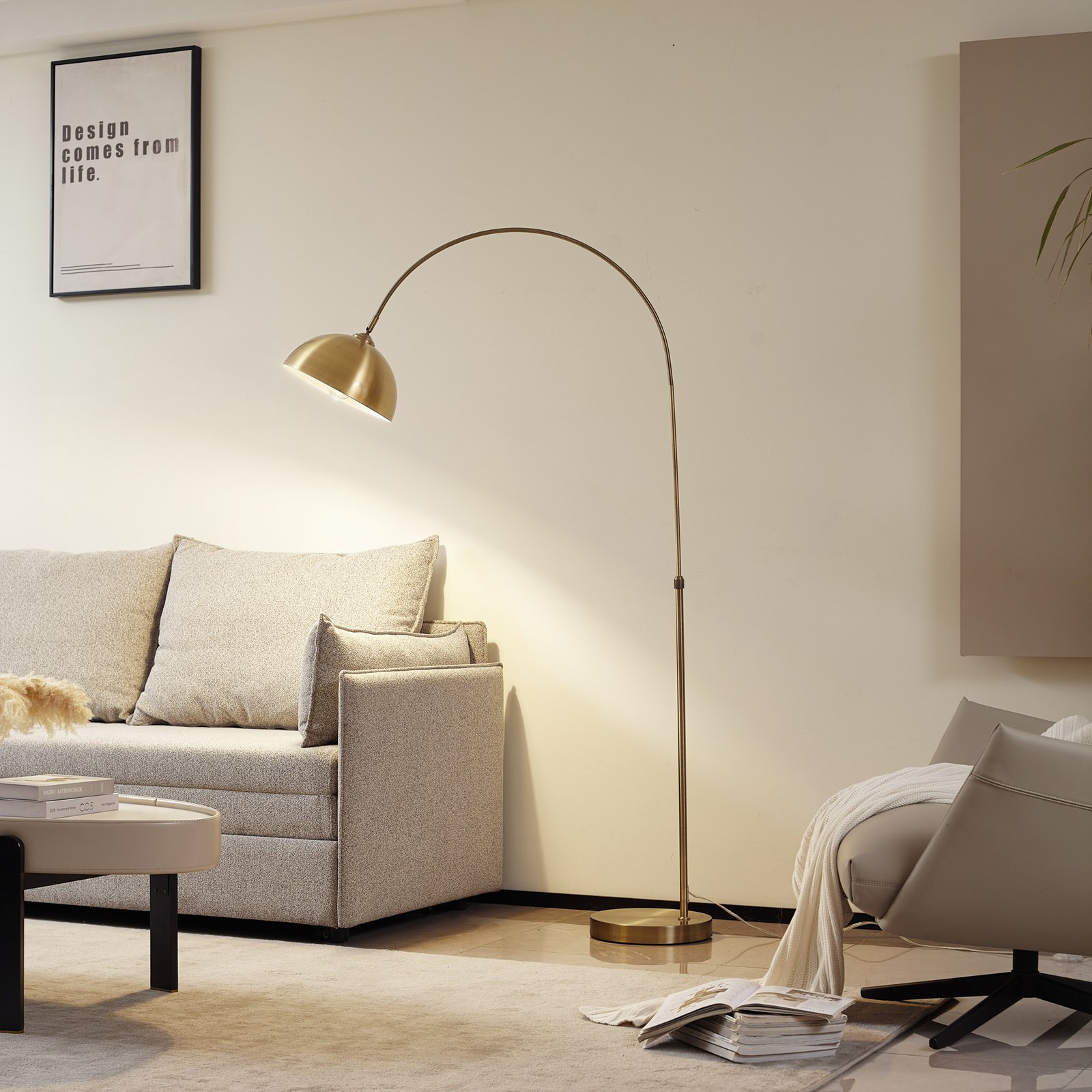 Lennart Stojací Lampa Antique Brass - Lindby