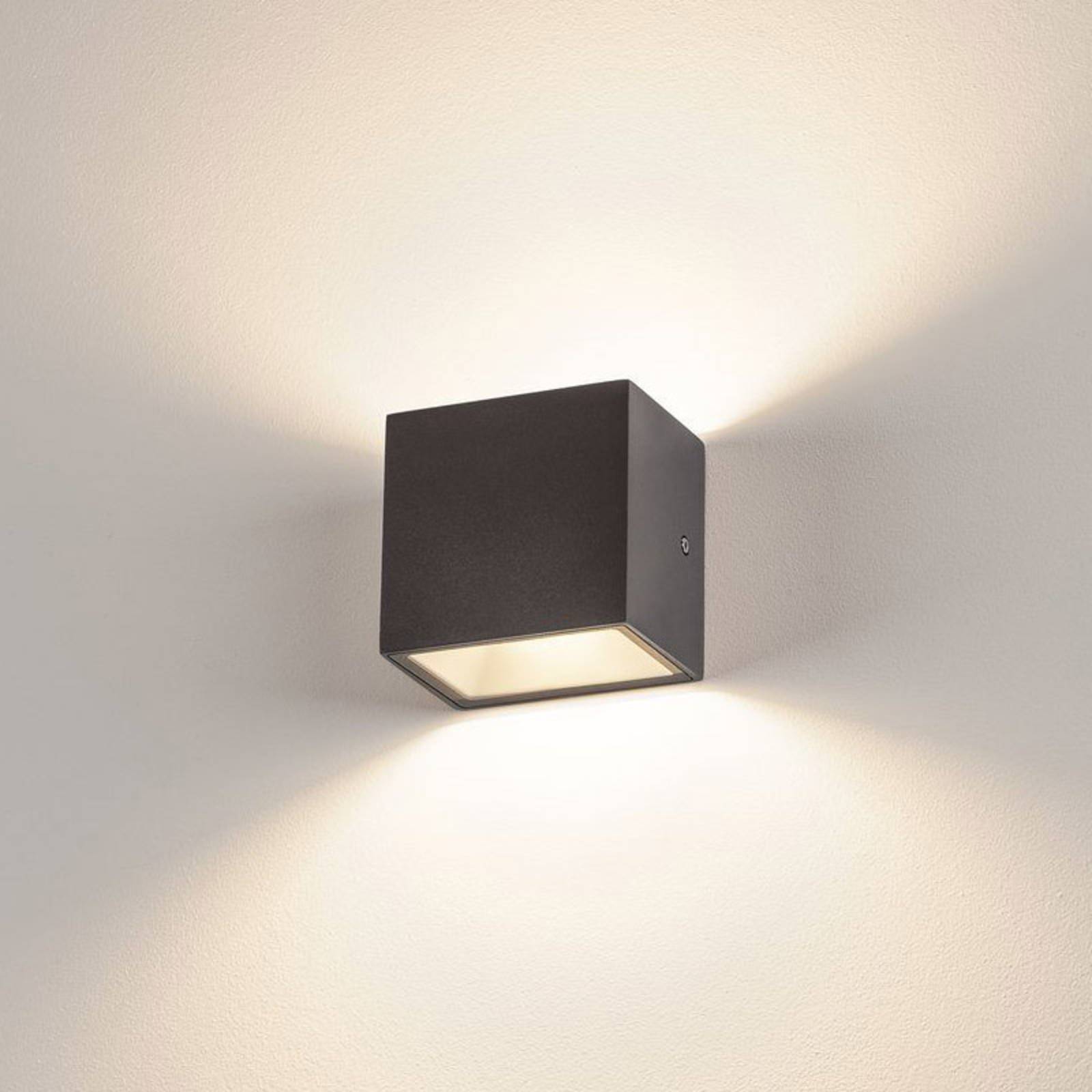 SLV Sitra Cube udendørs LED-væglampe antracit