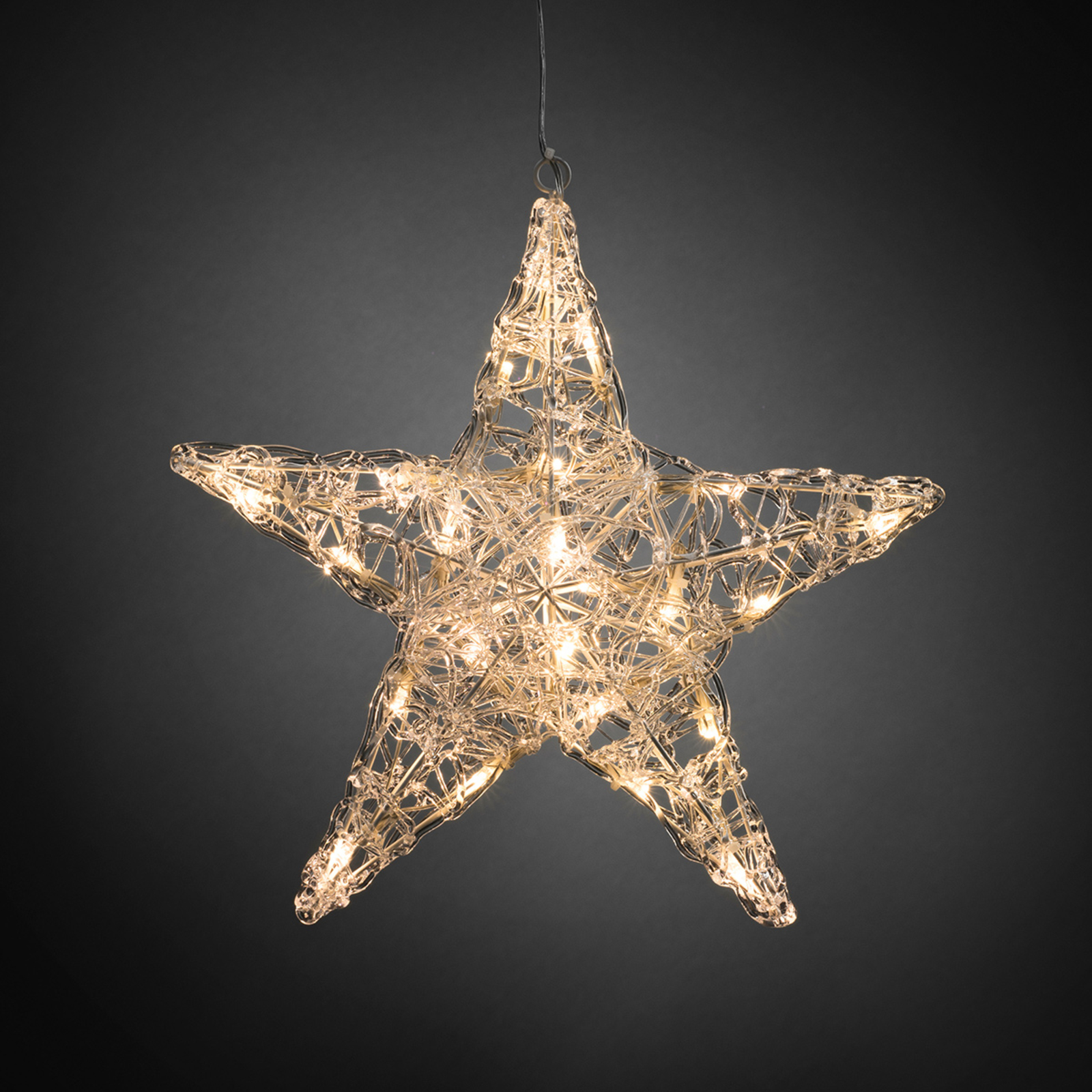 Estrella acrílica de cinco puntas Ingar con LED