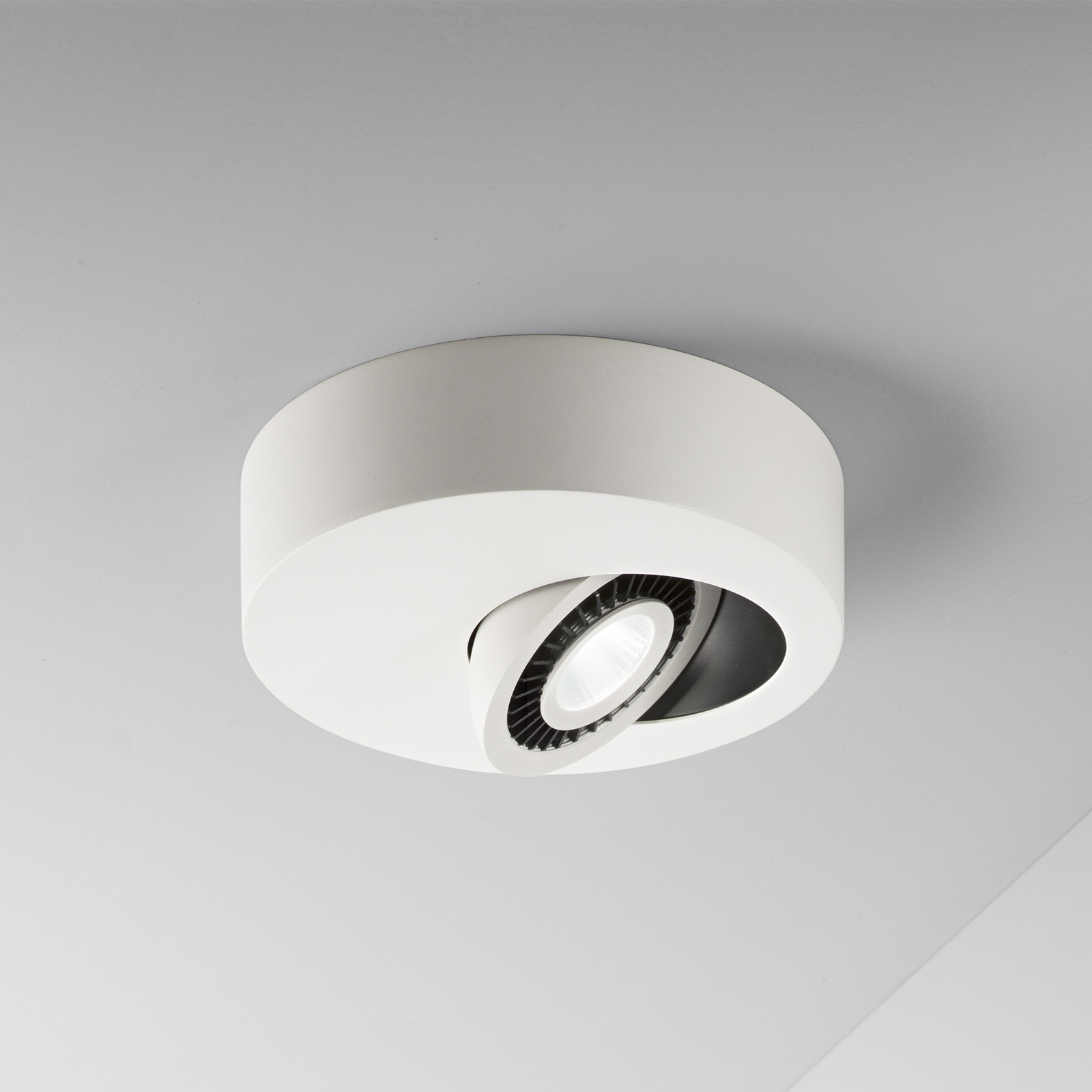 Egger Geo plafoniera LED con spot LED, bianco