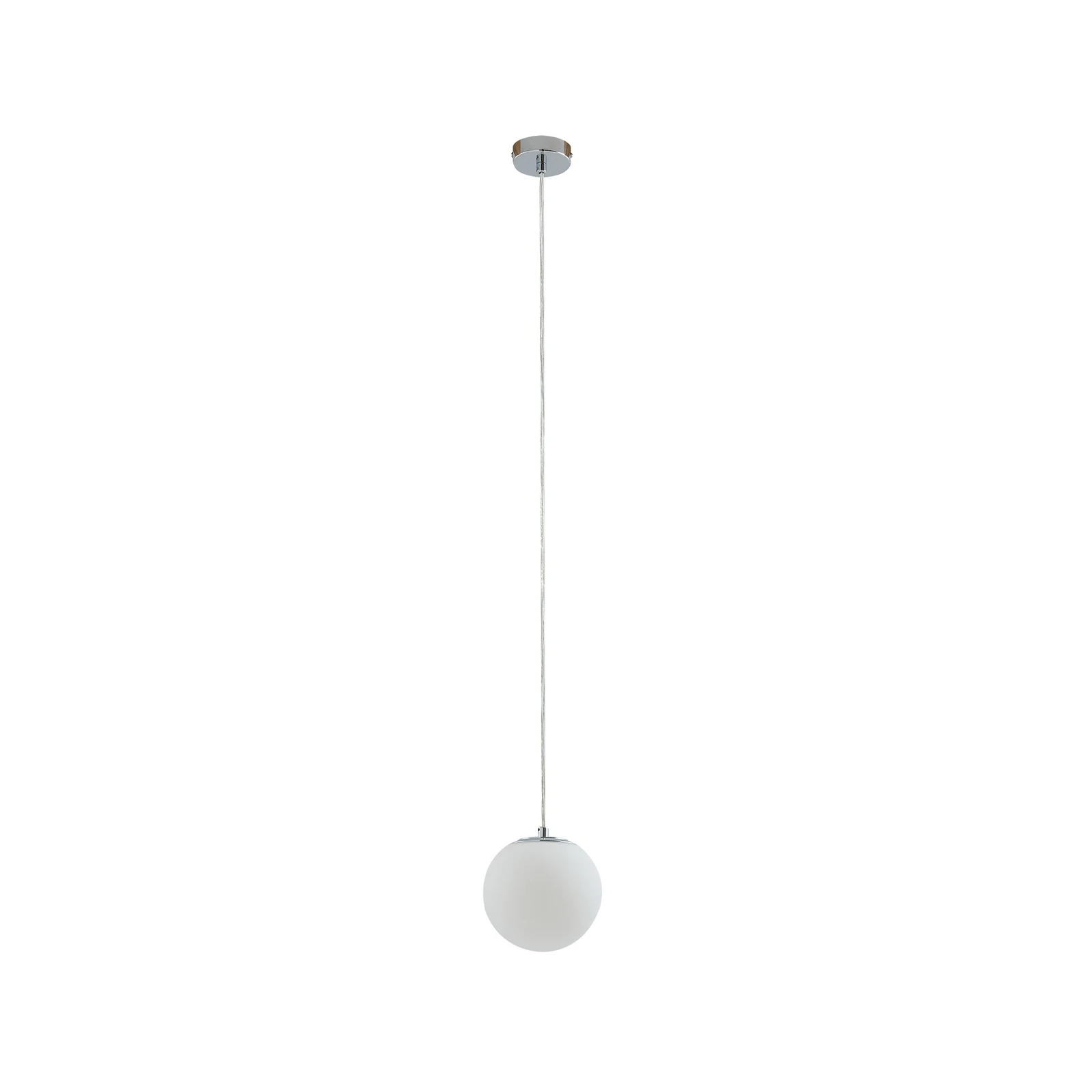 Lucande hengelampe Bidolo, kromfarget, glass, Ø 15 cm, IP44