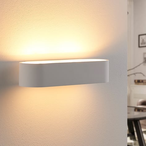 Applique LED di gesso Fioni, forma arrotondata