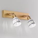 Bassano two-bulb wall spotlight made of brass