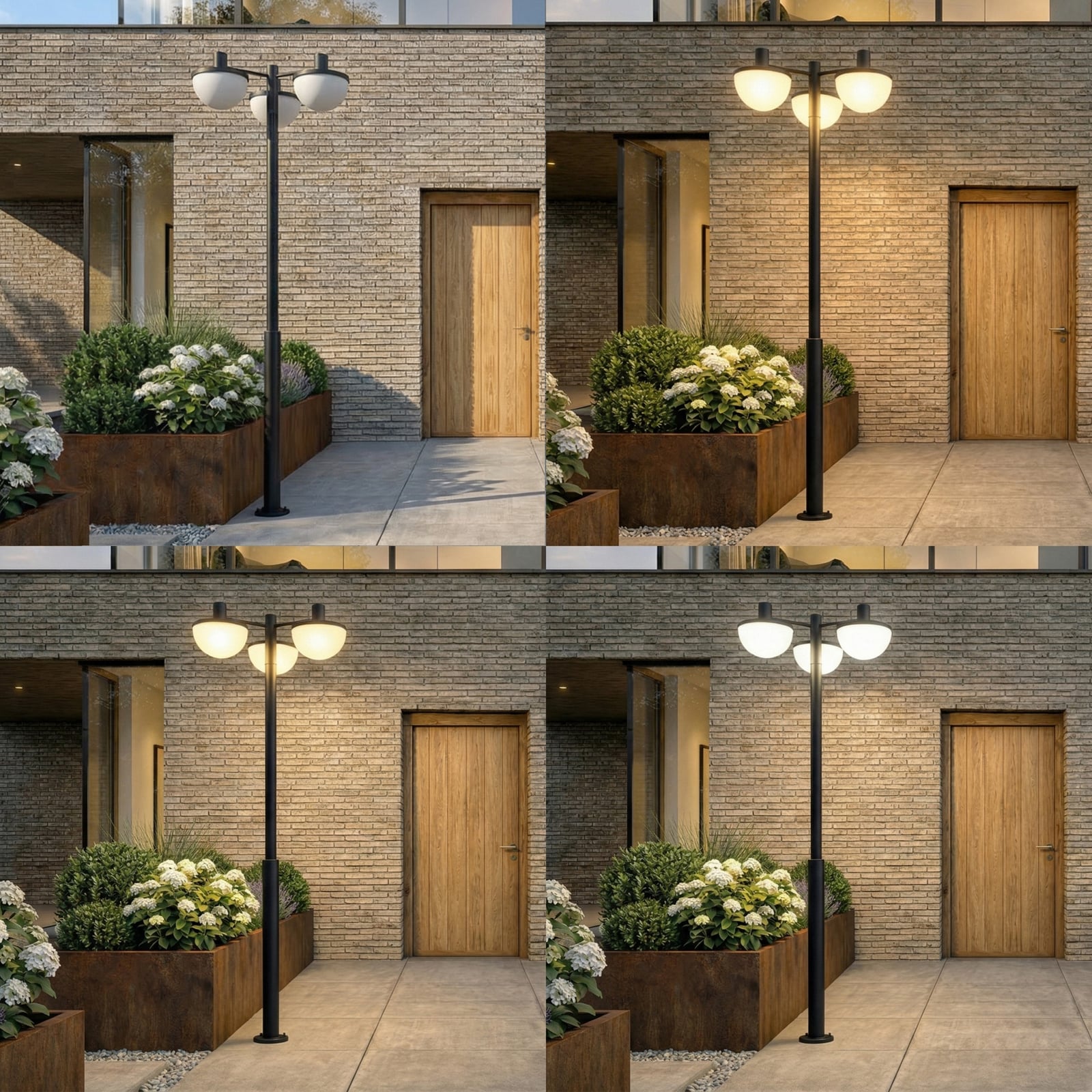 Lucande Toras LED kültéri világítás, fekete, 3 izzós, CCT-dimmelhető