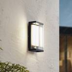 Lucande LED solcellsdriven utomhusvägglampa Dava, höjd 25,2 cm, sensor