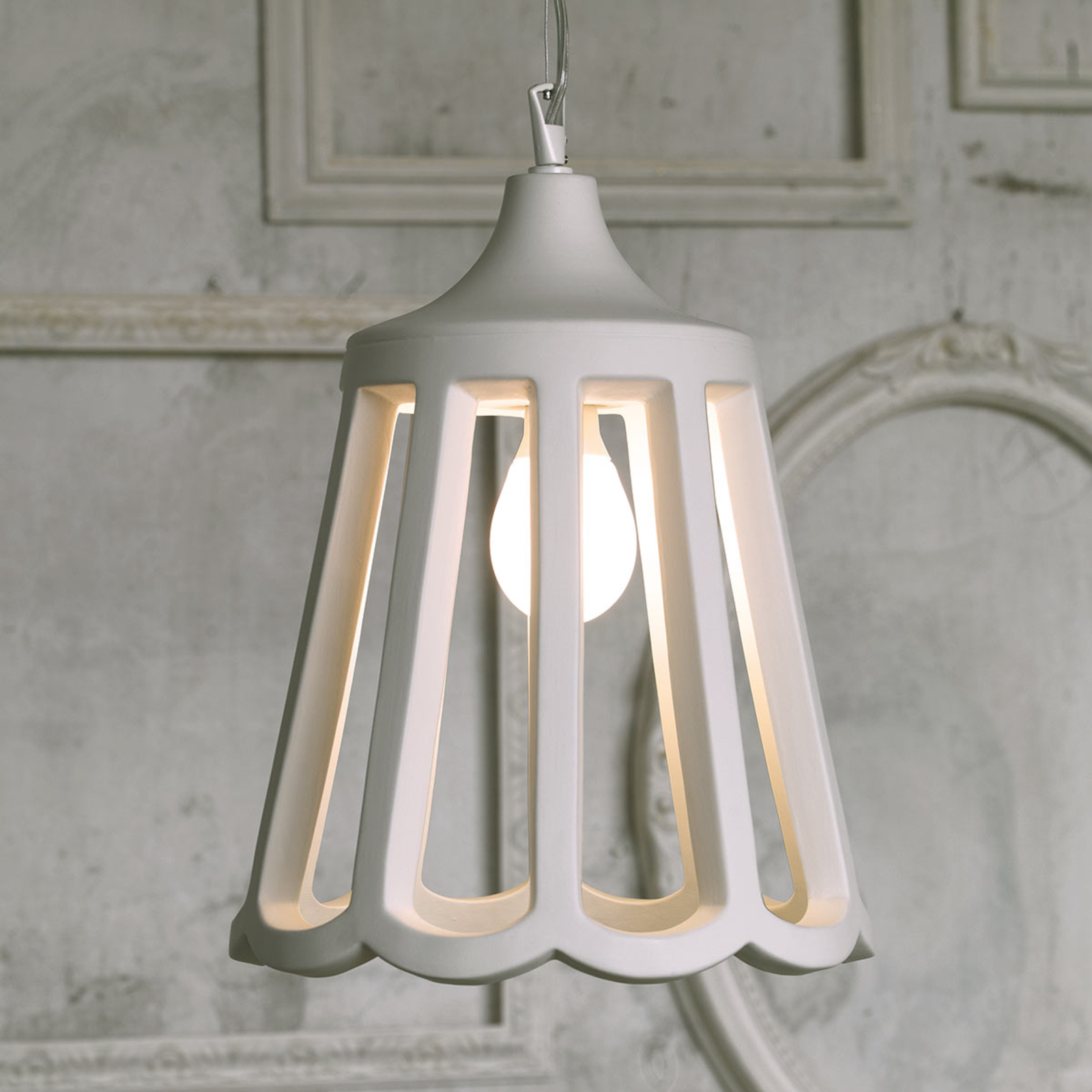 Karman Le Pupette, ceramic hanging light, 30 cm, for Living / Dining Room, ceramics, E27, 77 W, energy efficiency: A++, H: 38 cm