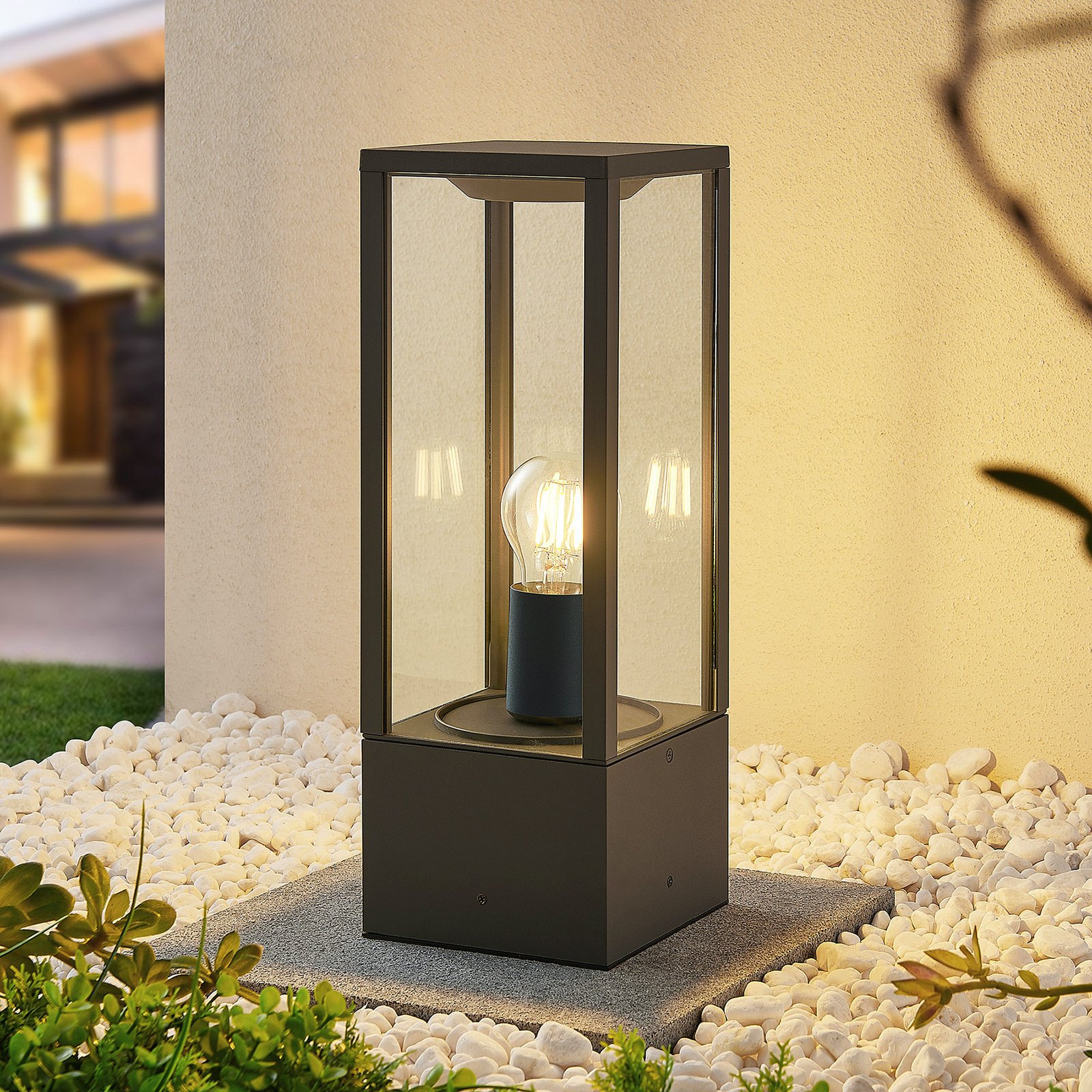 Peldar Gartenleuchte H40 Dark Grey/Clear - Lindby