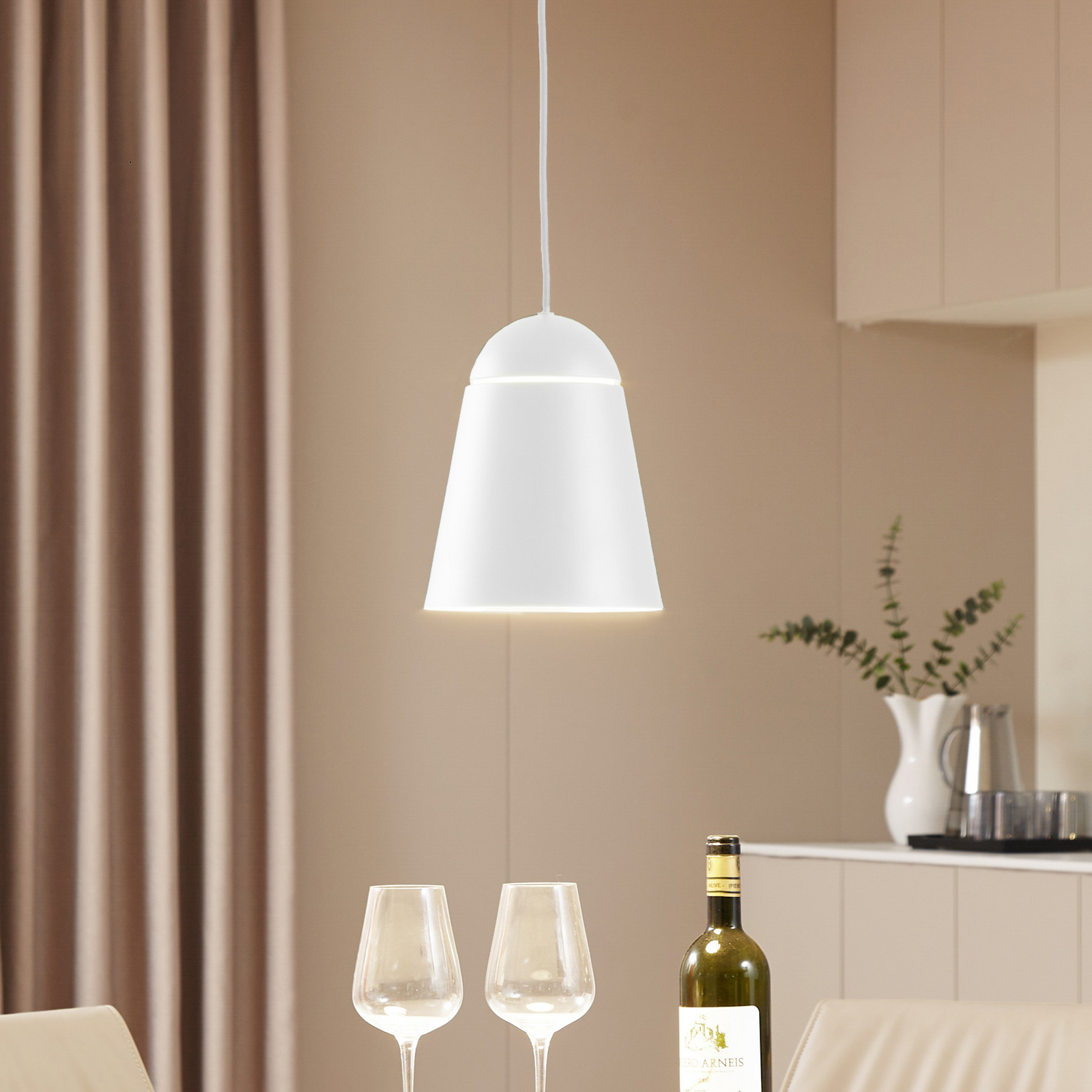 Montes Pendelleuchte, weiß, Ø 20 cm, Aluminium - NOLA