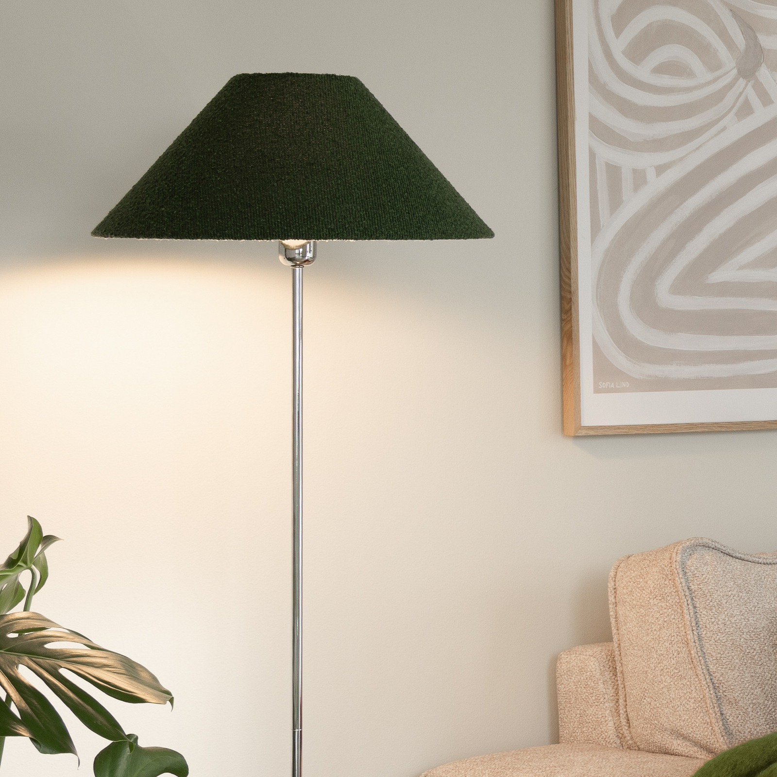 Iris Stehleuchte grün/chrom Textil Ø 45 cm - Globen Lighting Iris Stehleuchte grün/chrom Textil Ø 45 cm - Globen Lighting