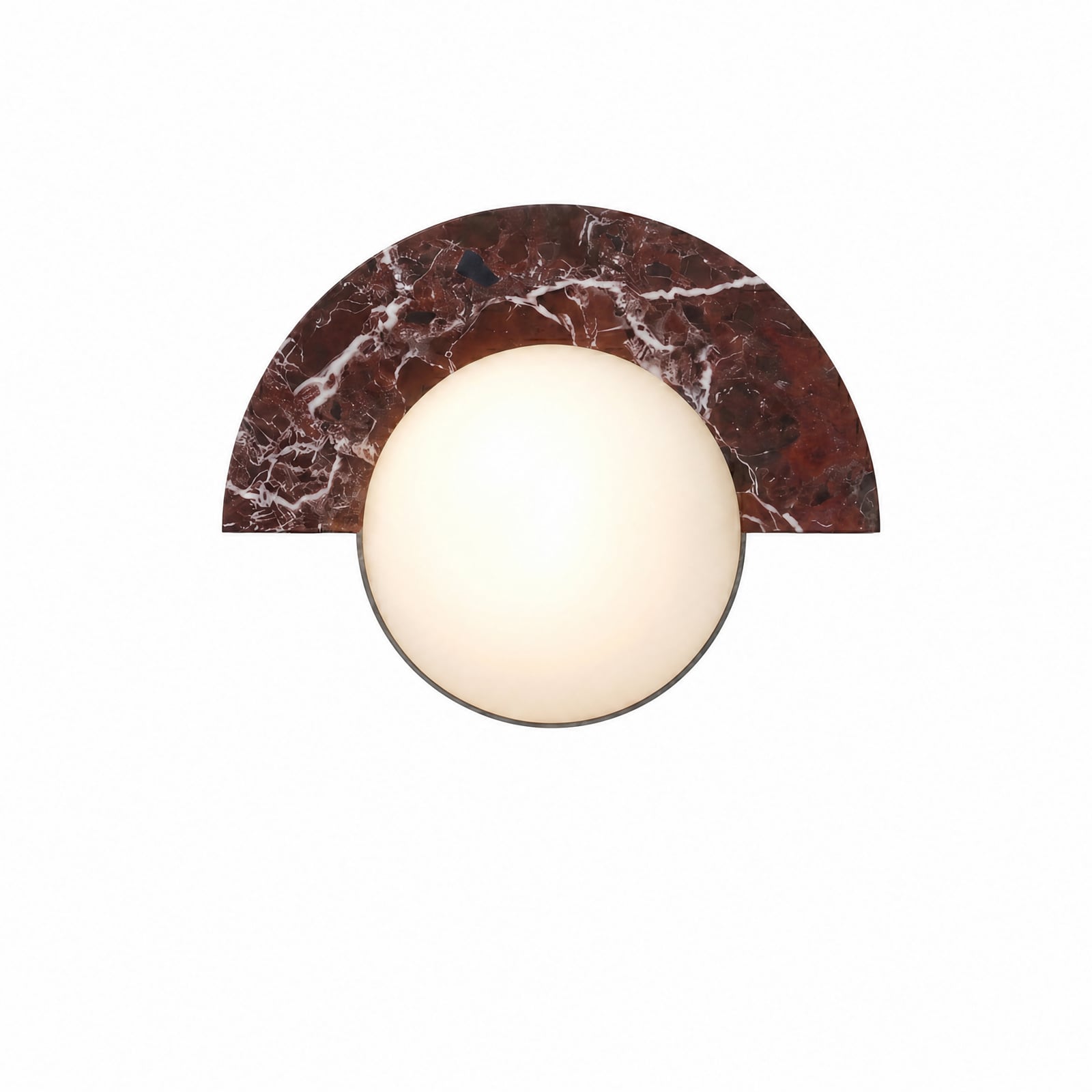 Lucande Larissa LED wall light, 28 cm, grey, marble, glass
