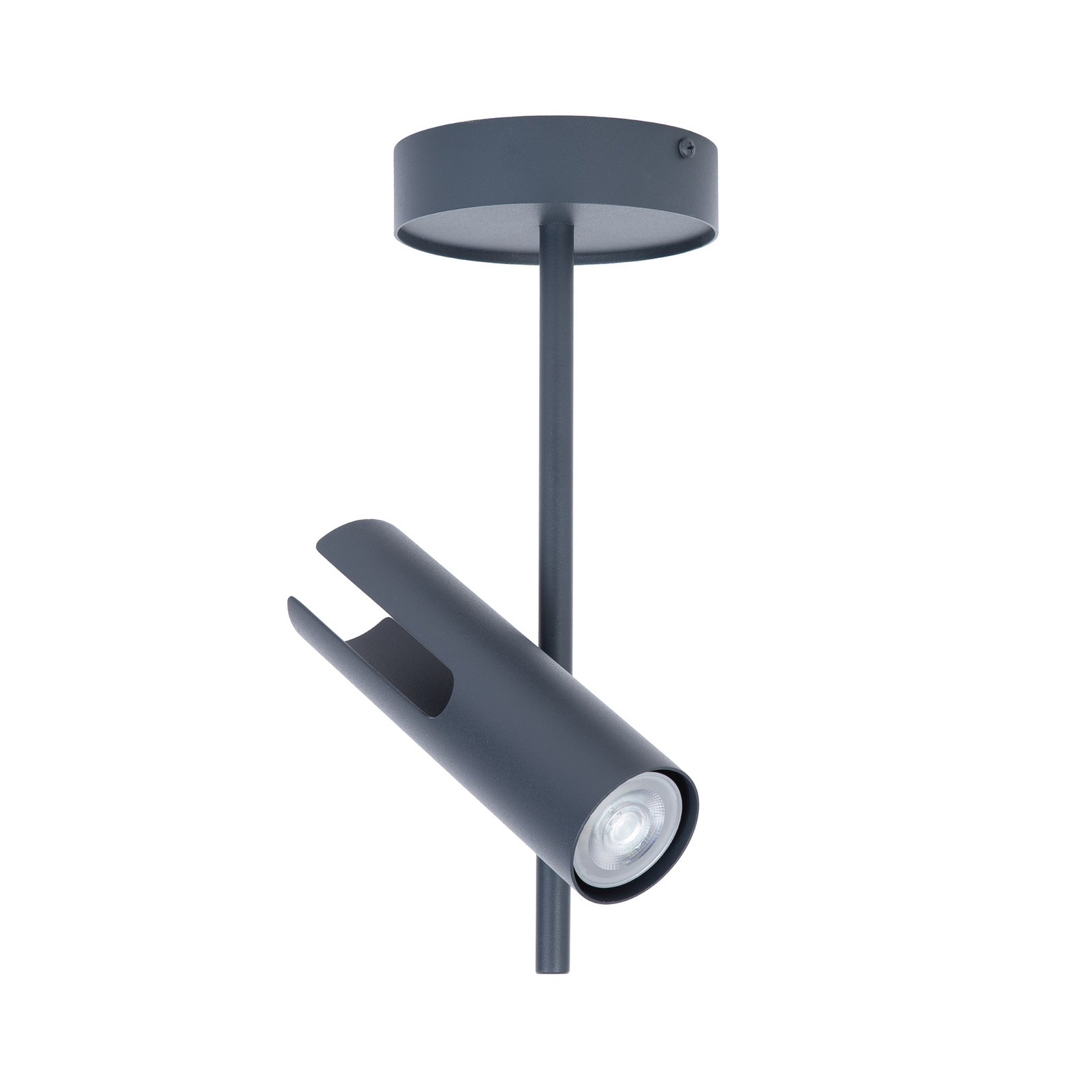 Deckenspot Leda 1, anthrazit, 1-flammig, Stahl, Höhe 34 cm