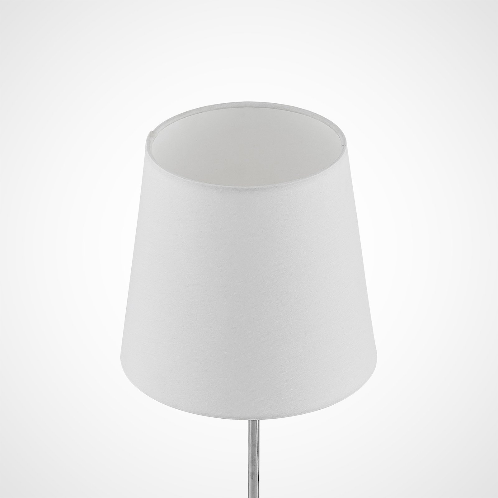 Lindby Leza tafellamp chroom, kap wit