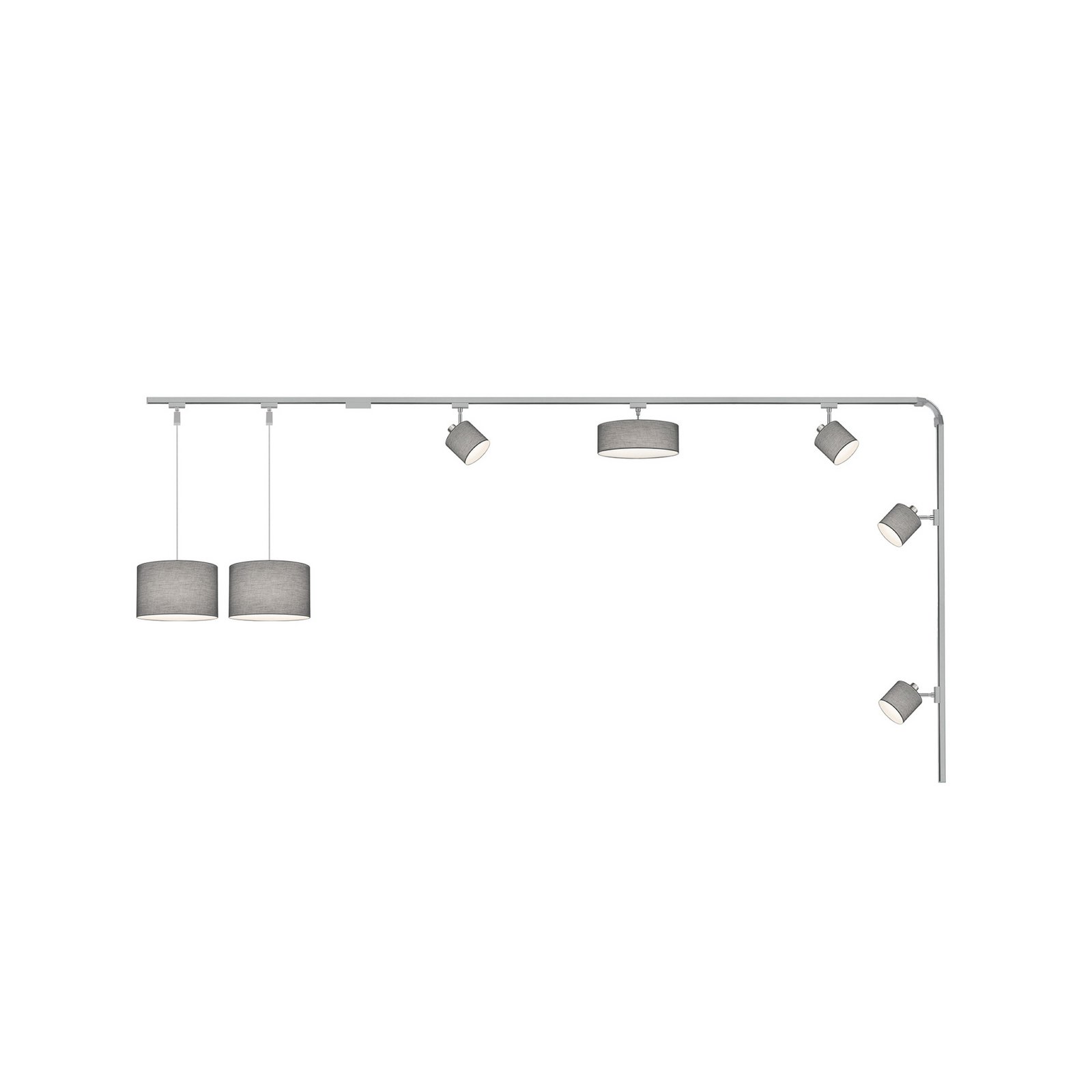 Schienenset DUOline Hotel/Tommy, titan, 4 m, 7-flg., E27/E14